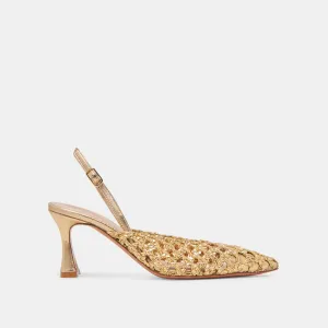 GLORIA HEELS GOLD WOVEN Dolce Vita