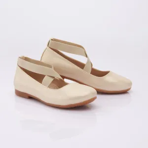 Gold Satin Ballerina Flats
