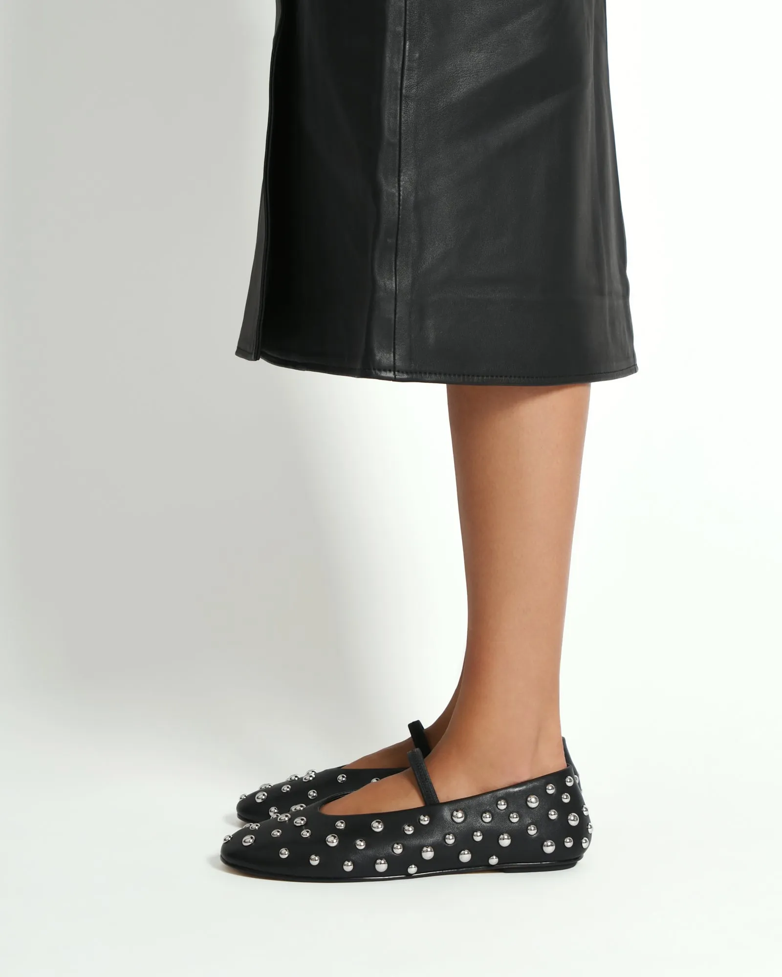 GOLDIE CASUAL FLATS BLACK LEATHER Jo Mercer