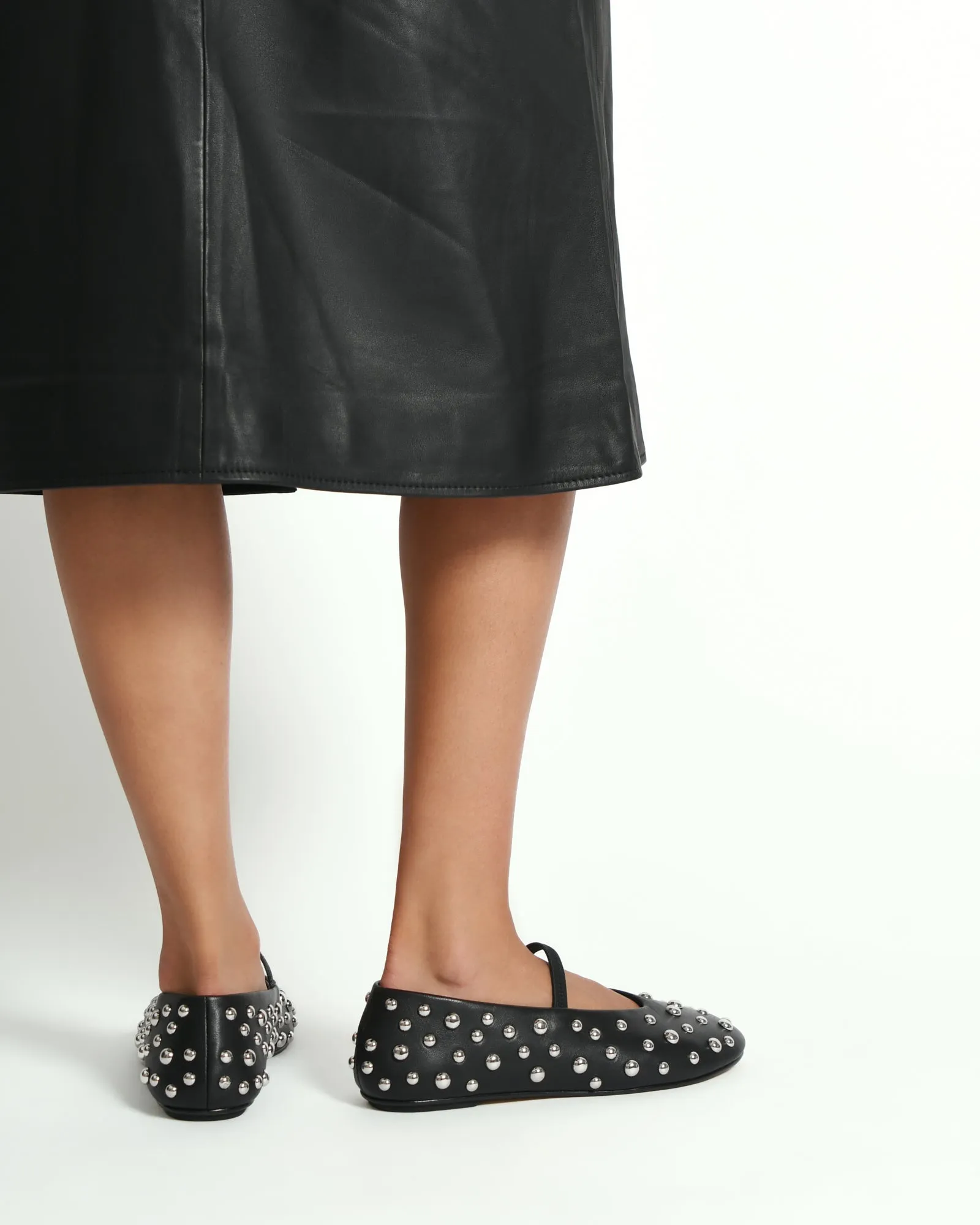 GOLDIE CASUAL FLATS BLACK LEATHER Jo Mercer