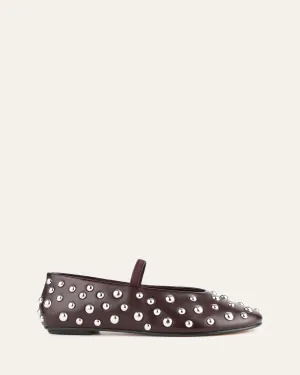 GOLDIE CASUAL FLATS MERLOT LEATHER Jo Mercer