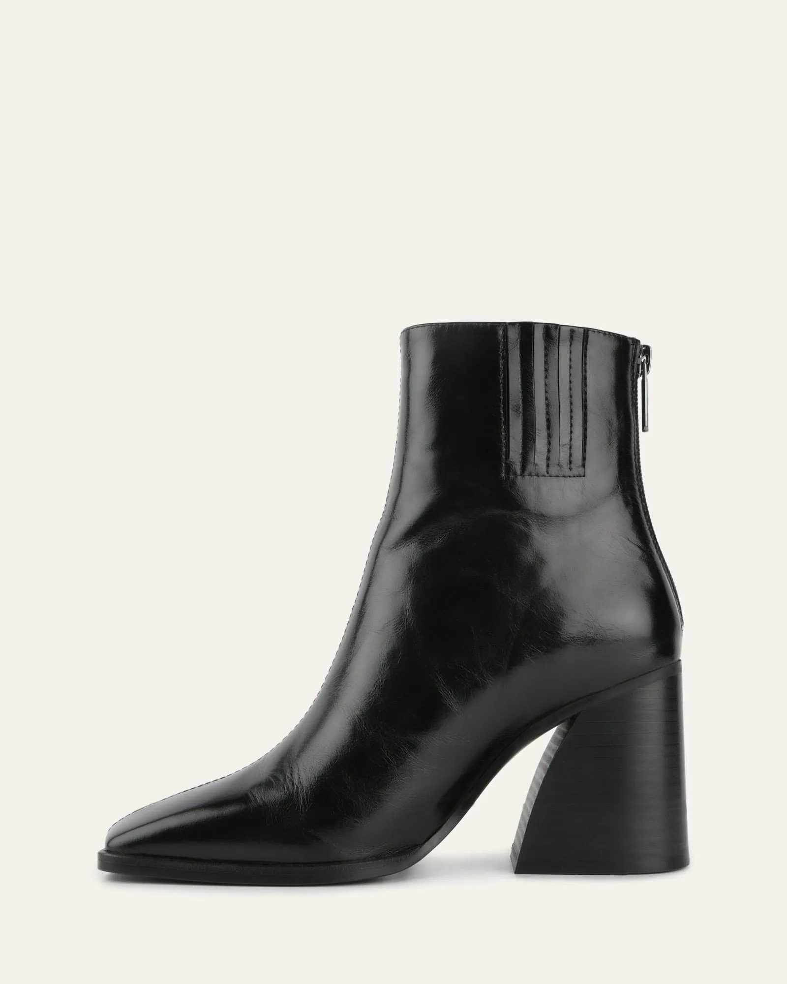 HATTIE HIGH ANKLE BOOTS BLACK LEATHER Jo Mercer