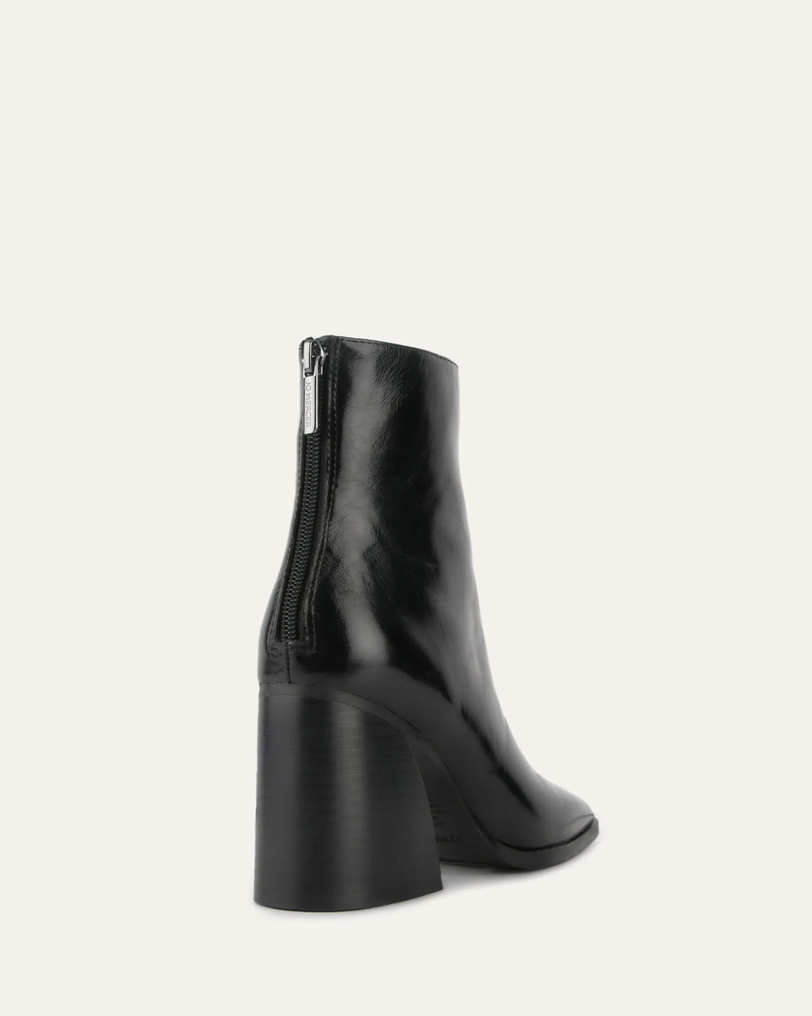 HATTIE HIGH ANKLE BOOTS BLACK LEATHER Jo Mercer