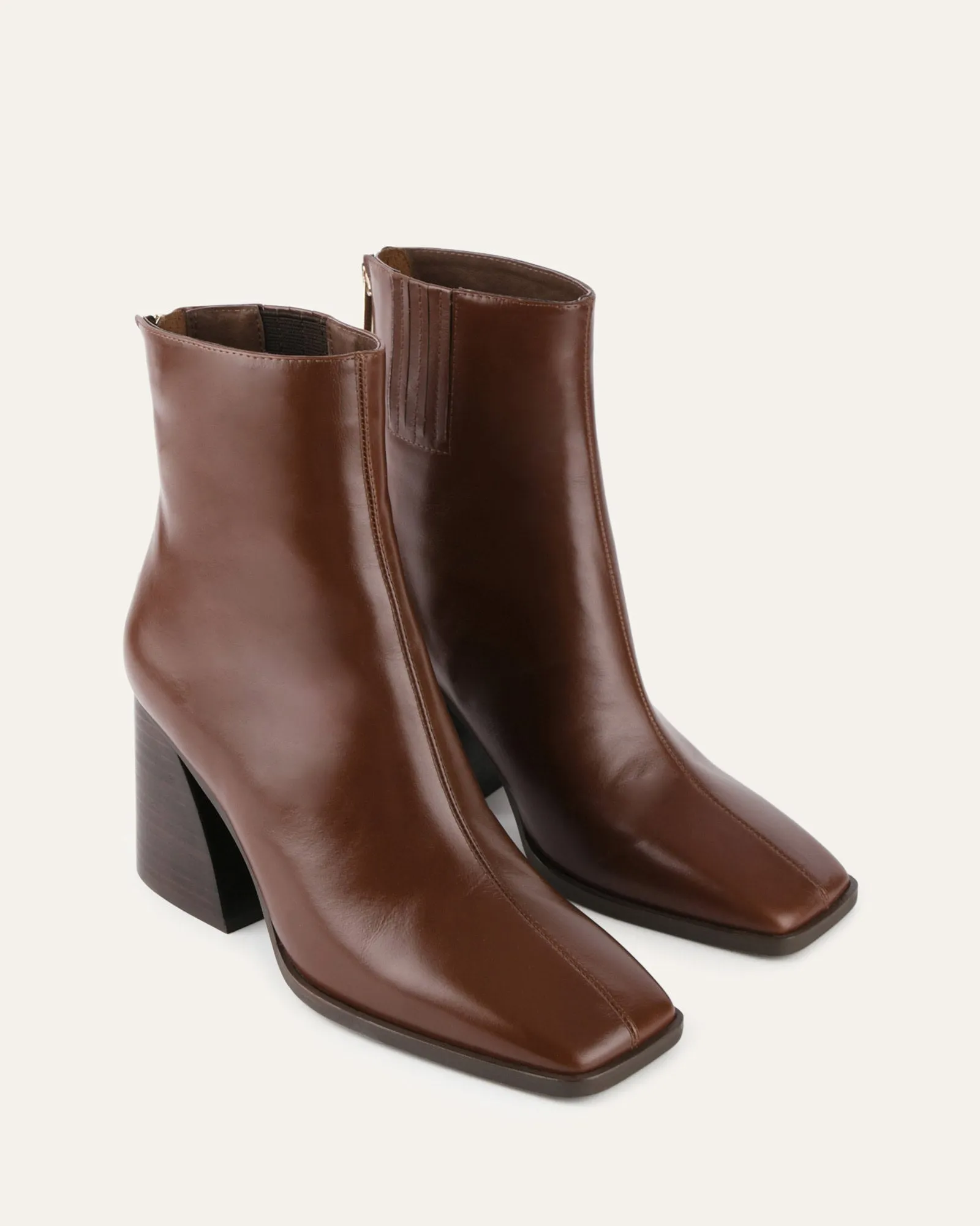 HATTIE HIGH ANKLE BOOTS CHESTNUT LEATHER Jo Mercer