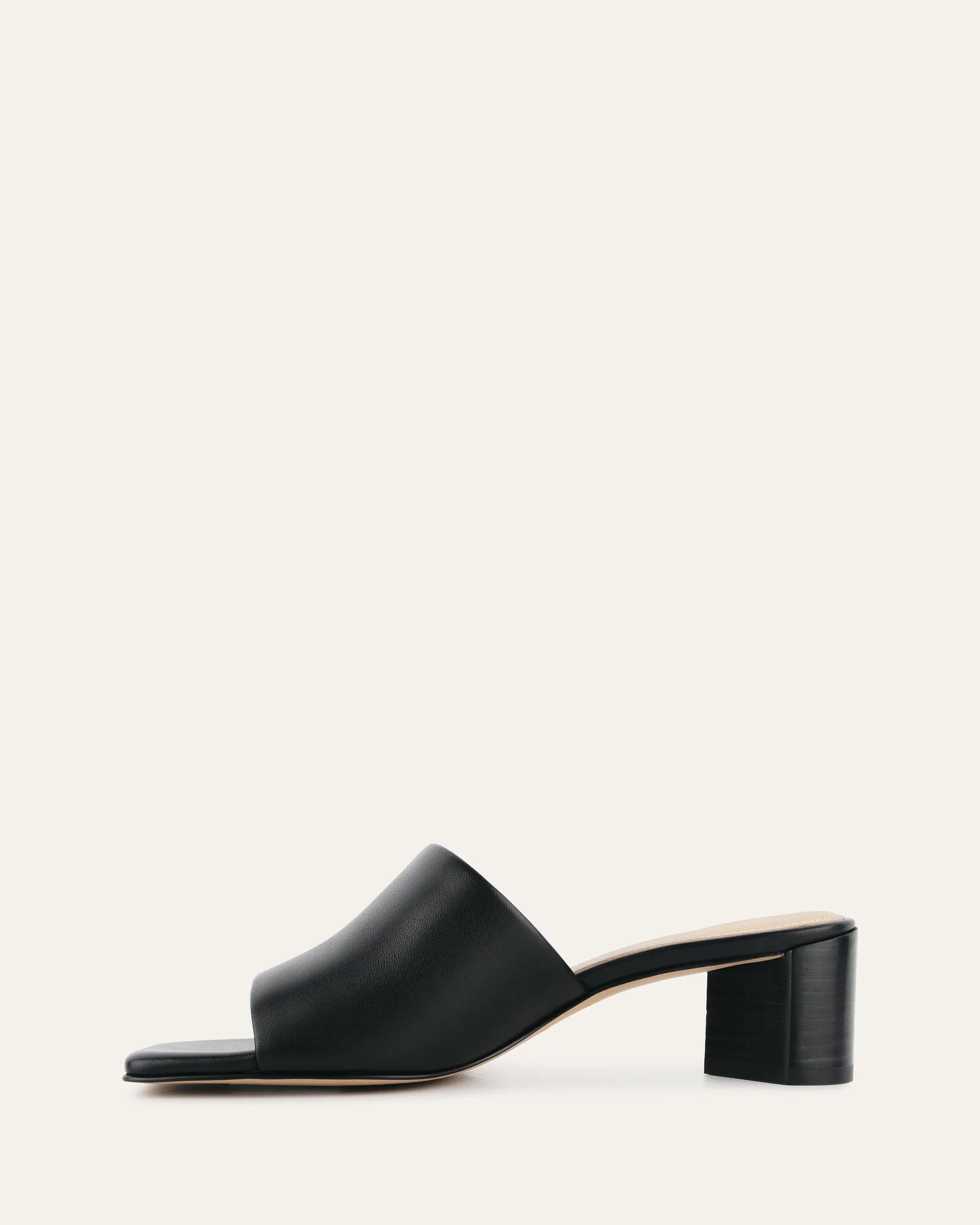 HERBIE MID HEEL SANDALS BLACK LEATHER Jo Mercer