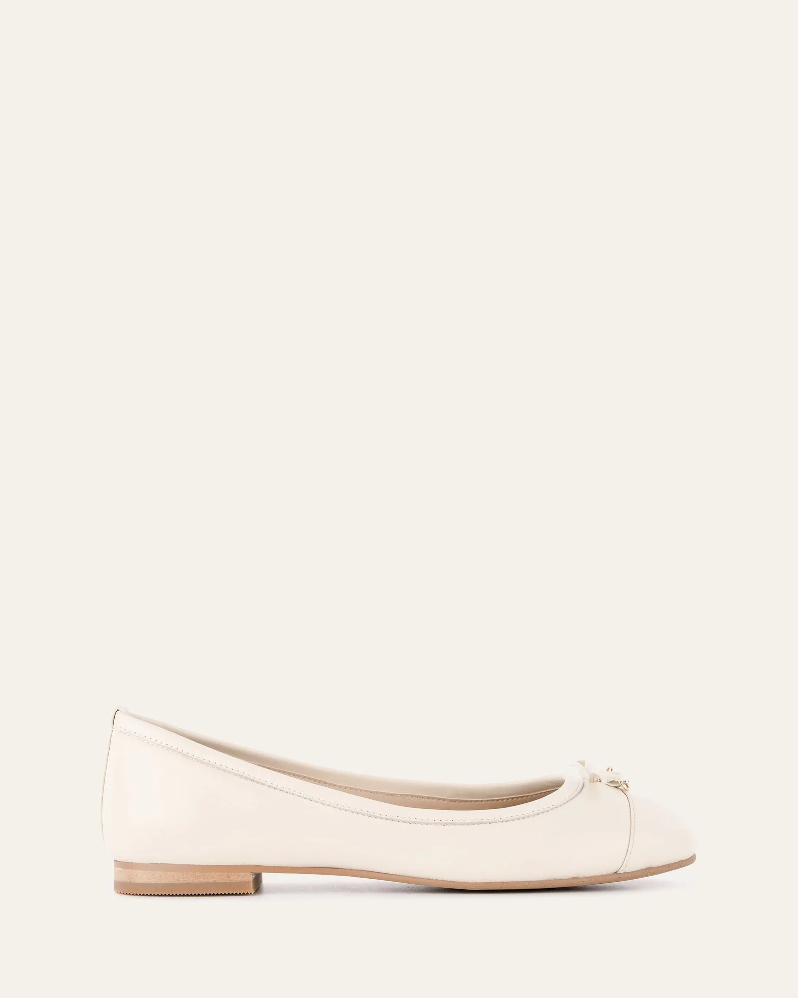 HERMIONE DRESS FLATS OFF WHITE LEATHER Jo Mercer