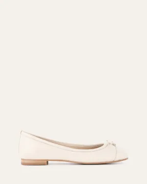 HERMIONE DRESS FLATS OFF WHITE LEATHER Jo Mercer
