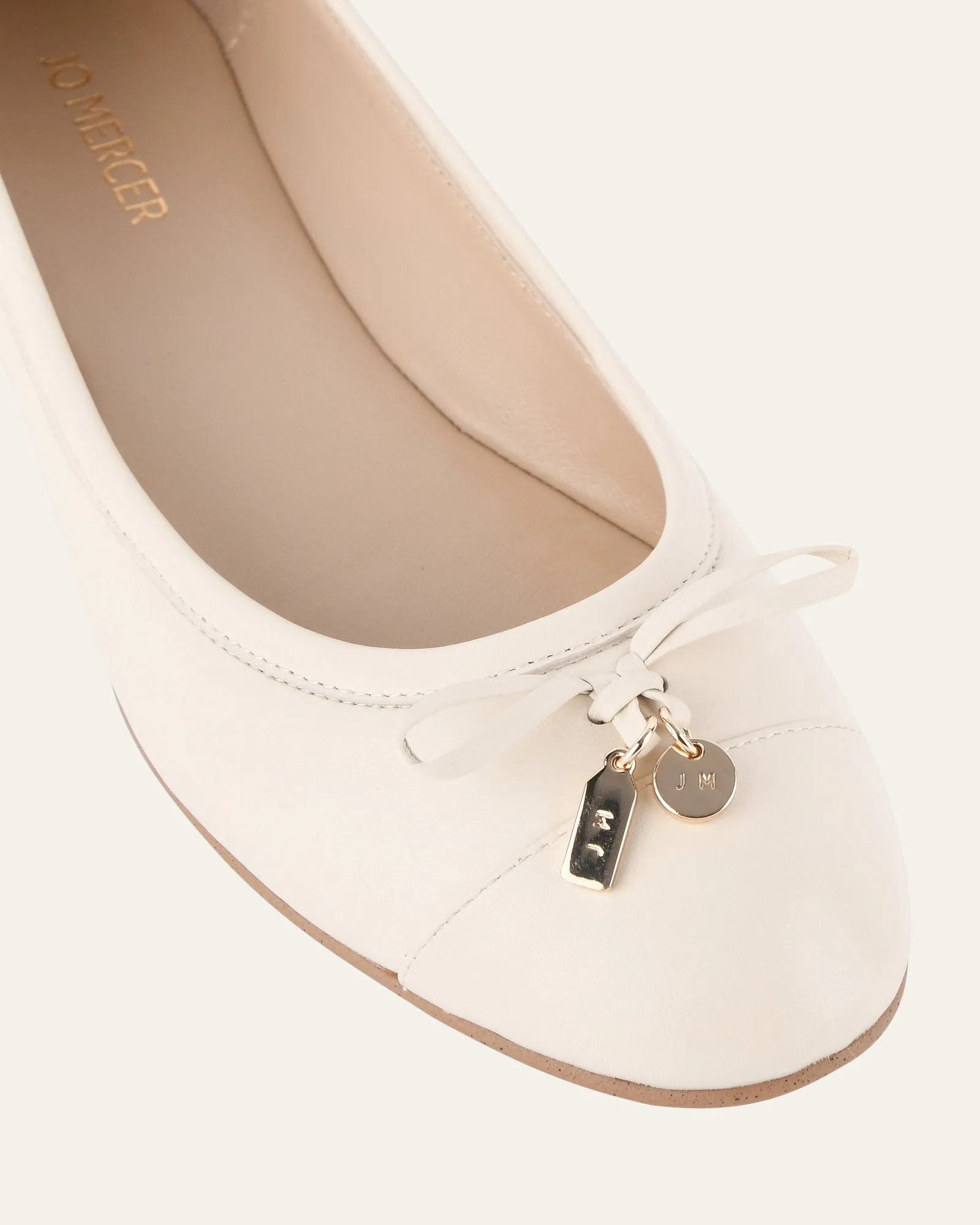 HERMIONE DRESS FLATS OFF WHITE LEATHER Jo Mercer