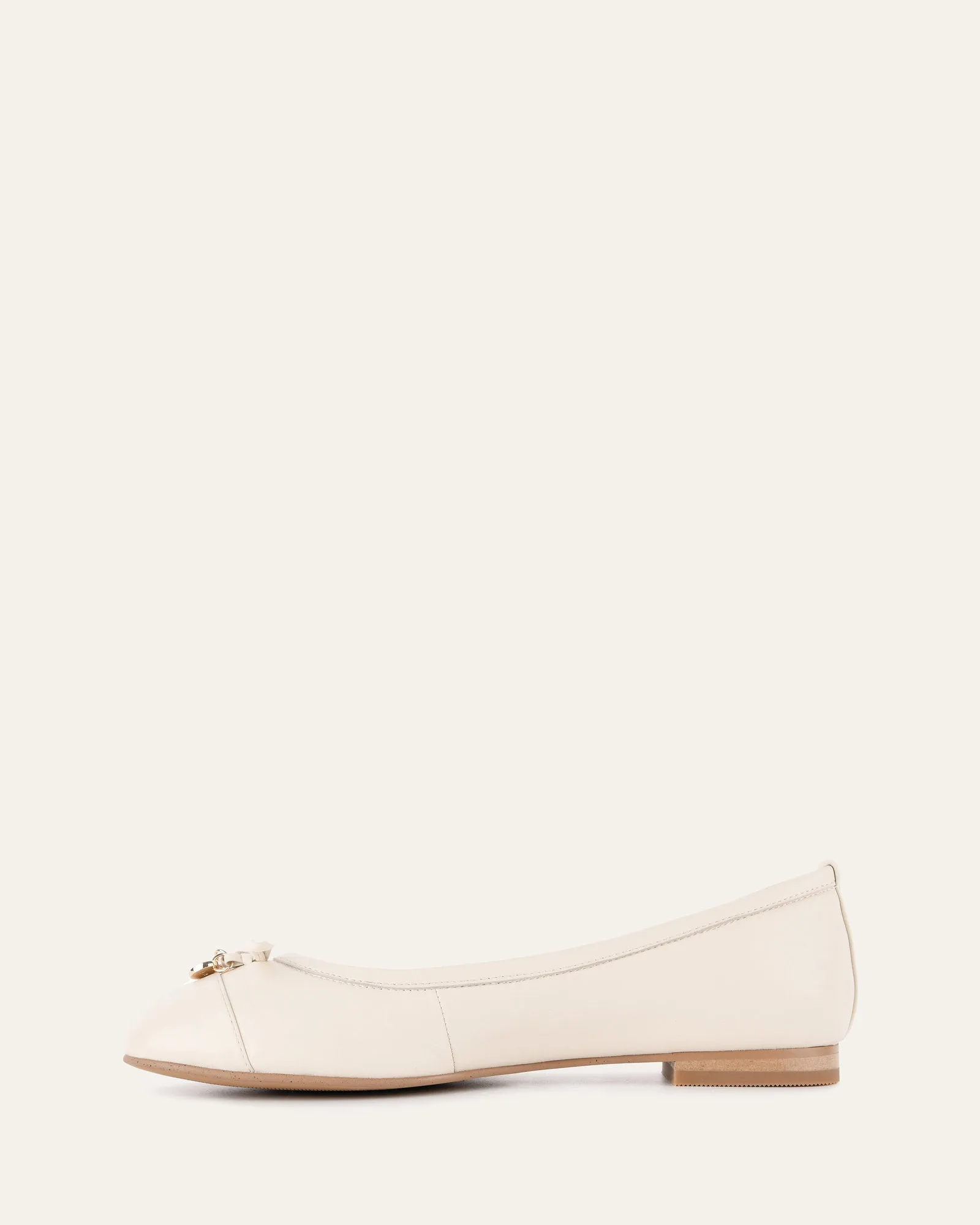 HERMIONE DRESS FLATS OFF WHITE LEATHER Jo Mercer