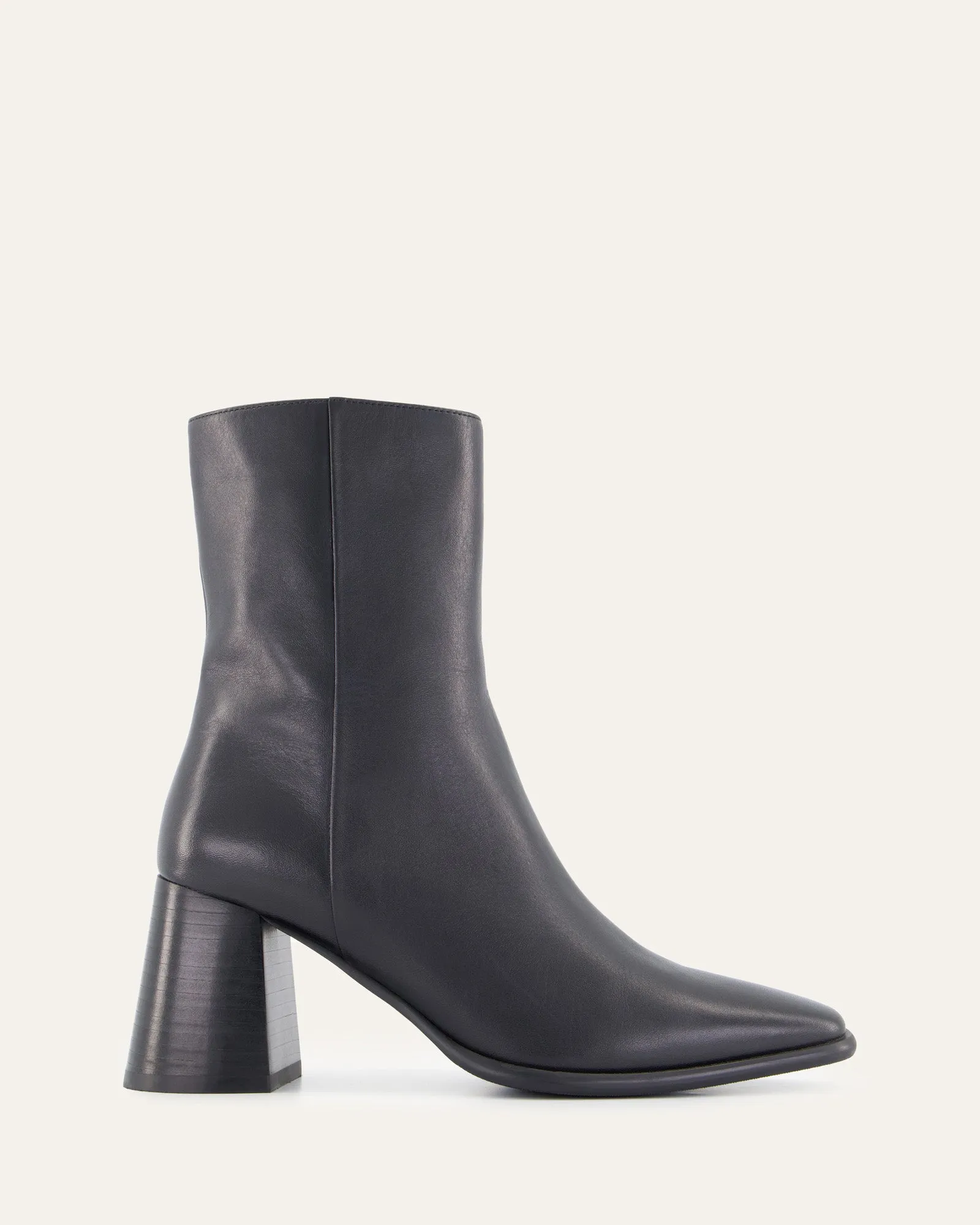 IGGY MID ANKLE BOOTS BLACK LEATHER Jo Mercer