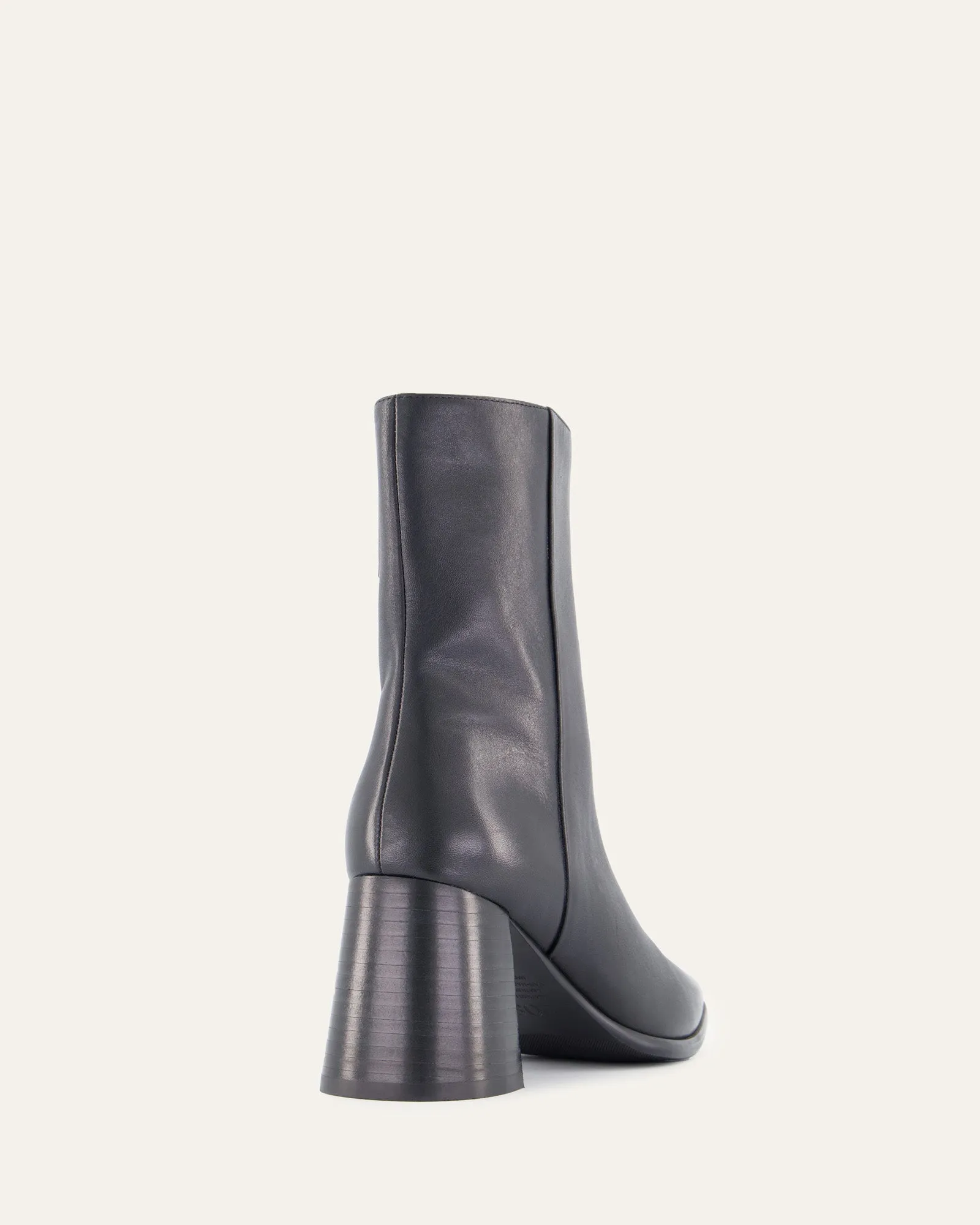 IGGY MID ANKLE BOOTS BLACK LEATHER Jo Mercer