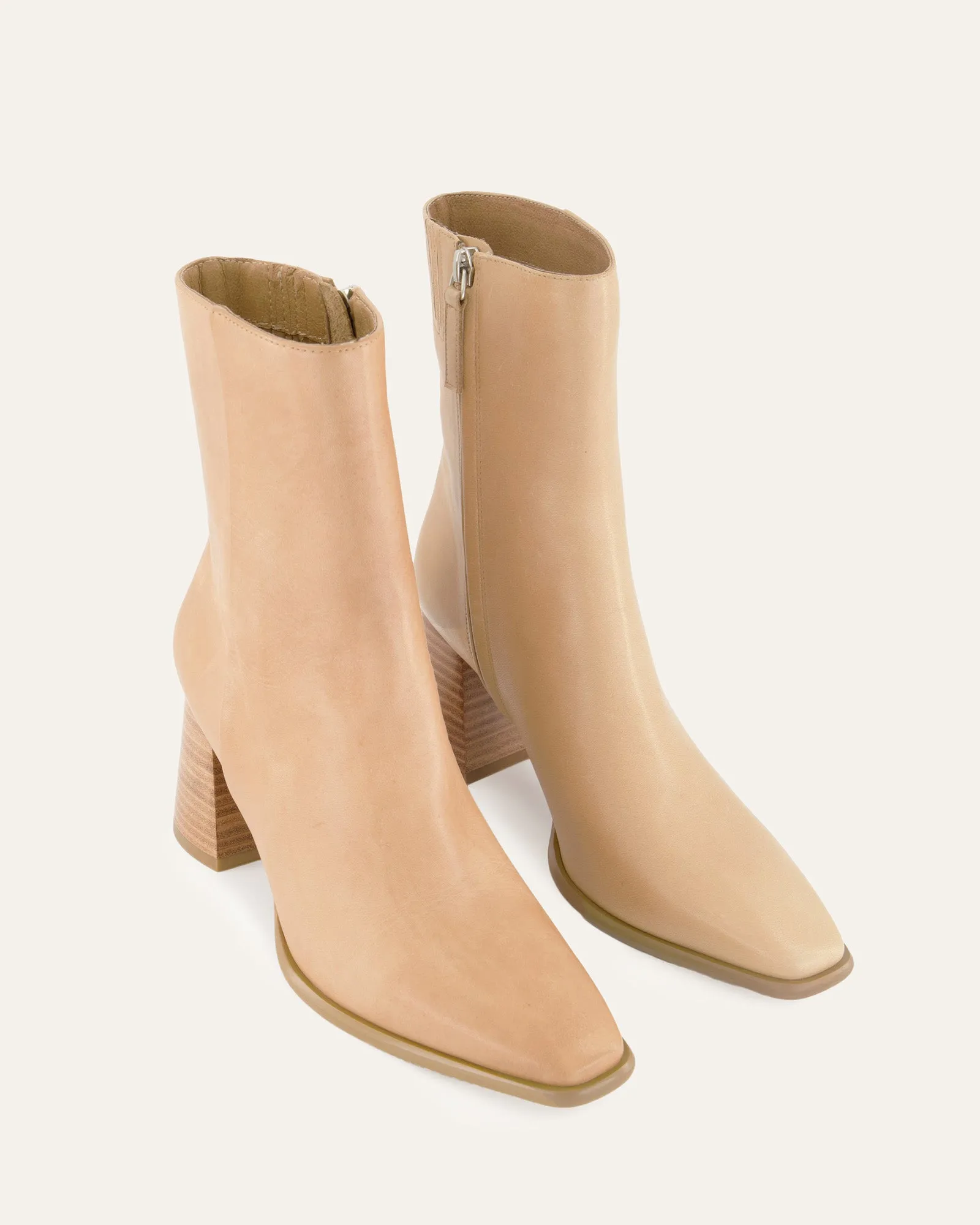 IGGY MID ANKLE BOOTS TAN LEATHER Jo Mercer