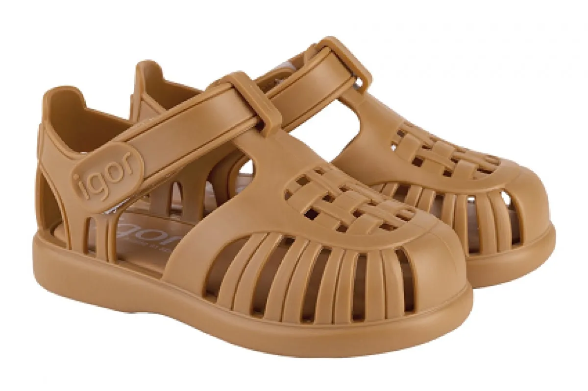 Igor Girl's and Boy's S10271 Tobby Solid Sandals - Mostaza