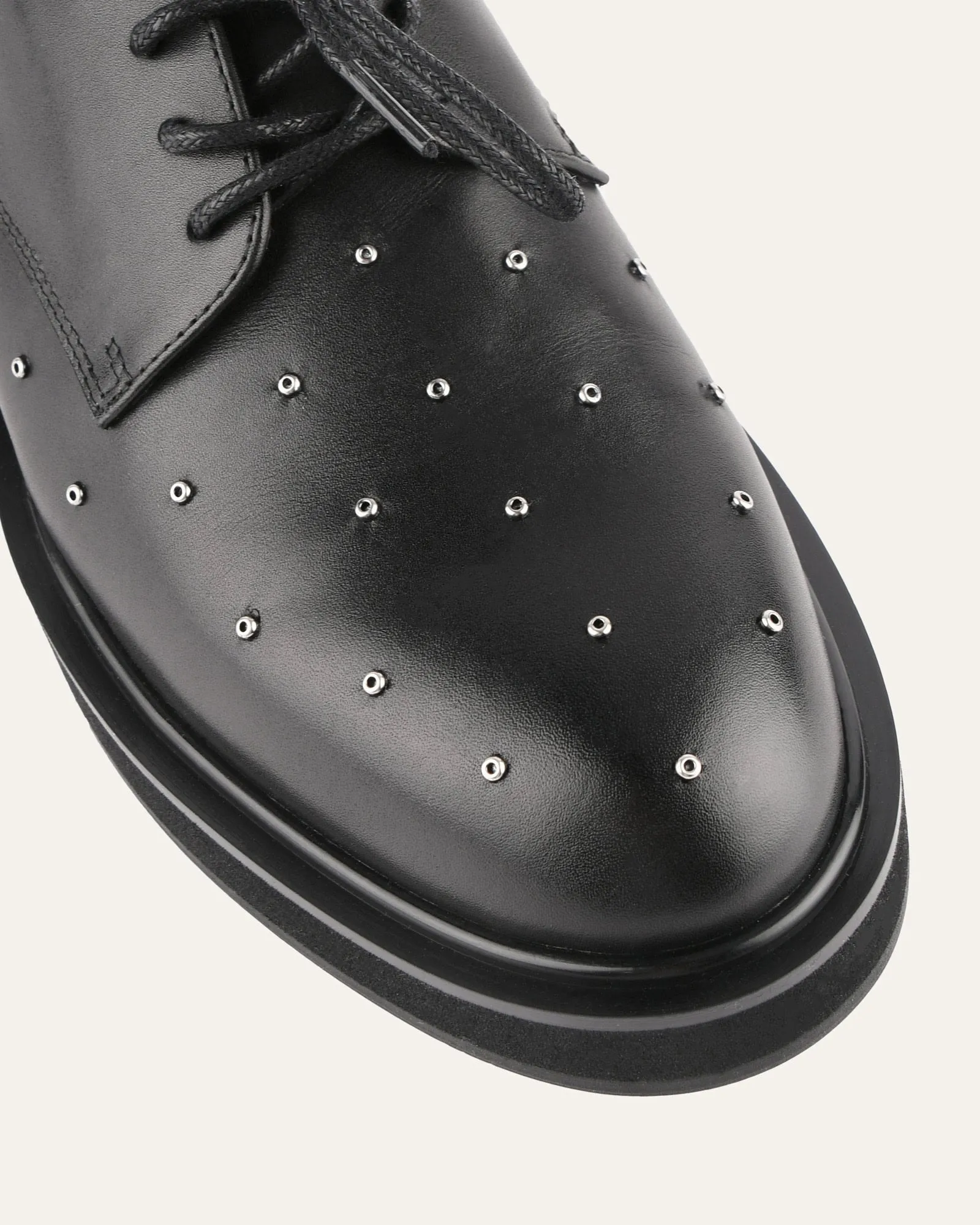 IKER LACE UPS BLACK LEATHER Jo Mercer