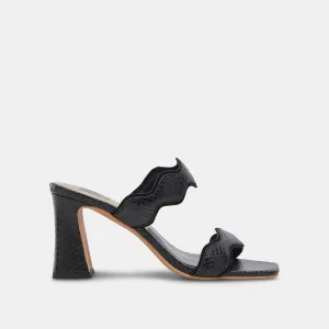 ILVA WIDE HEELS ONYX EMBOSSED LEATHER Dolce Vita