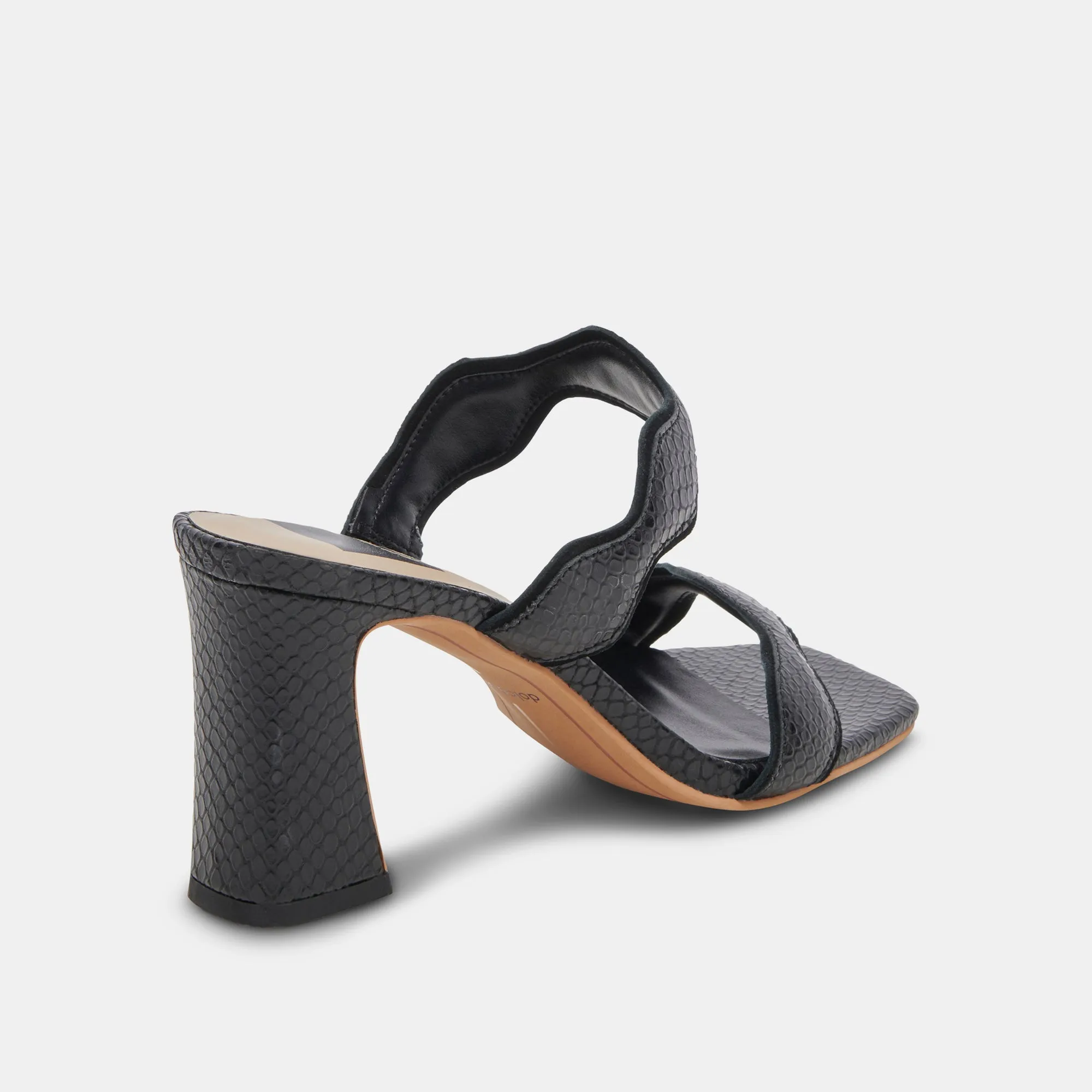 ILVA WIDE HEELS ONYX EMBOSSED LEATHER Dolce Vita