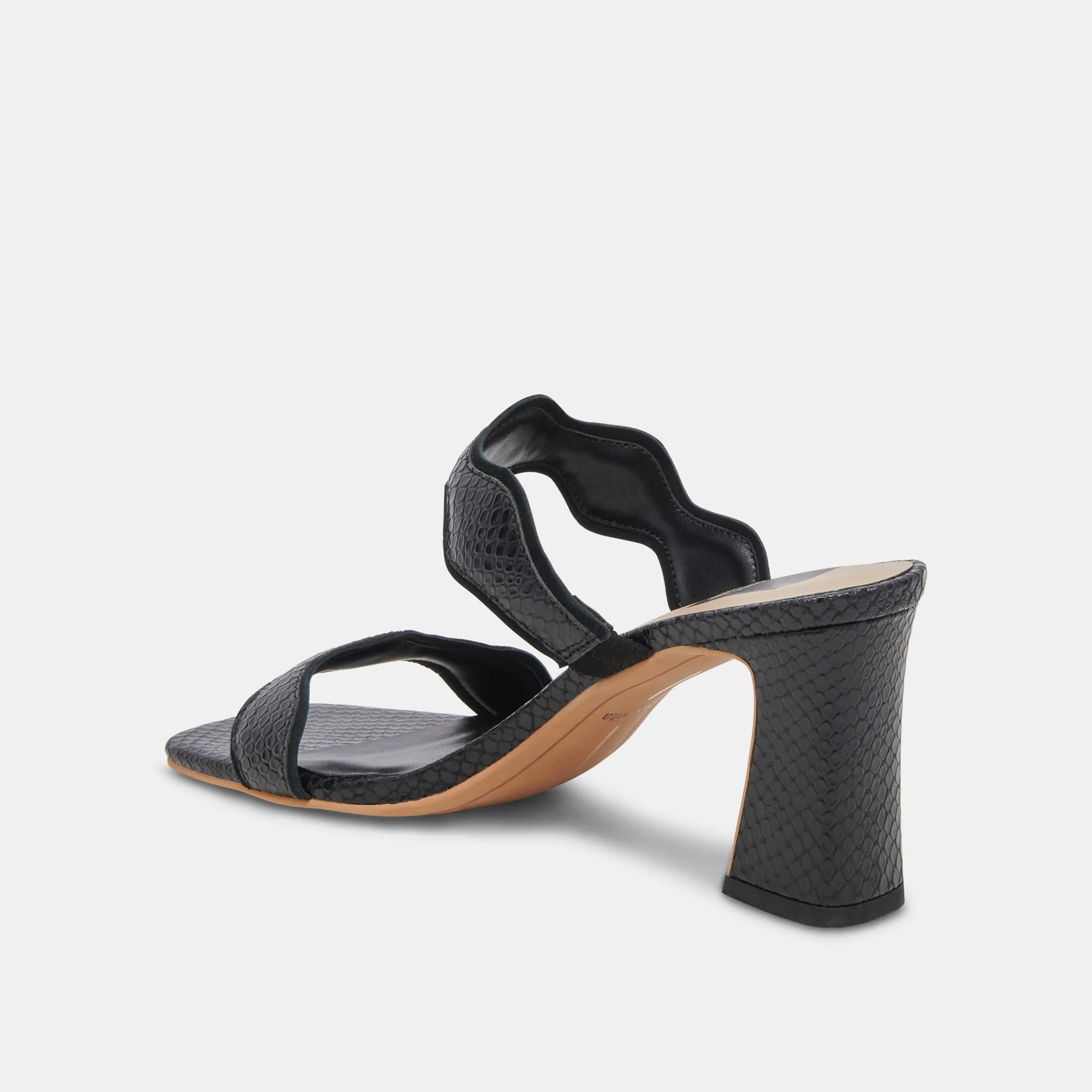ILVA WIDE HEELS ONYX EMBOSSED LEATHER Dolce Vita
