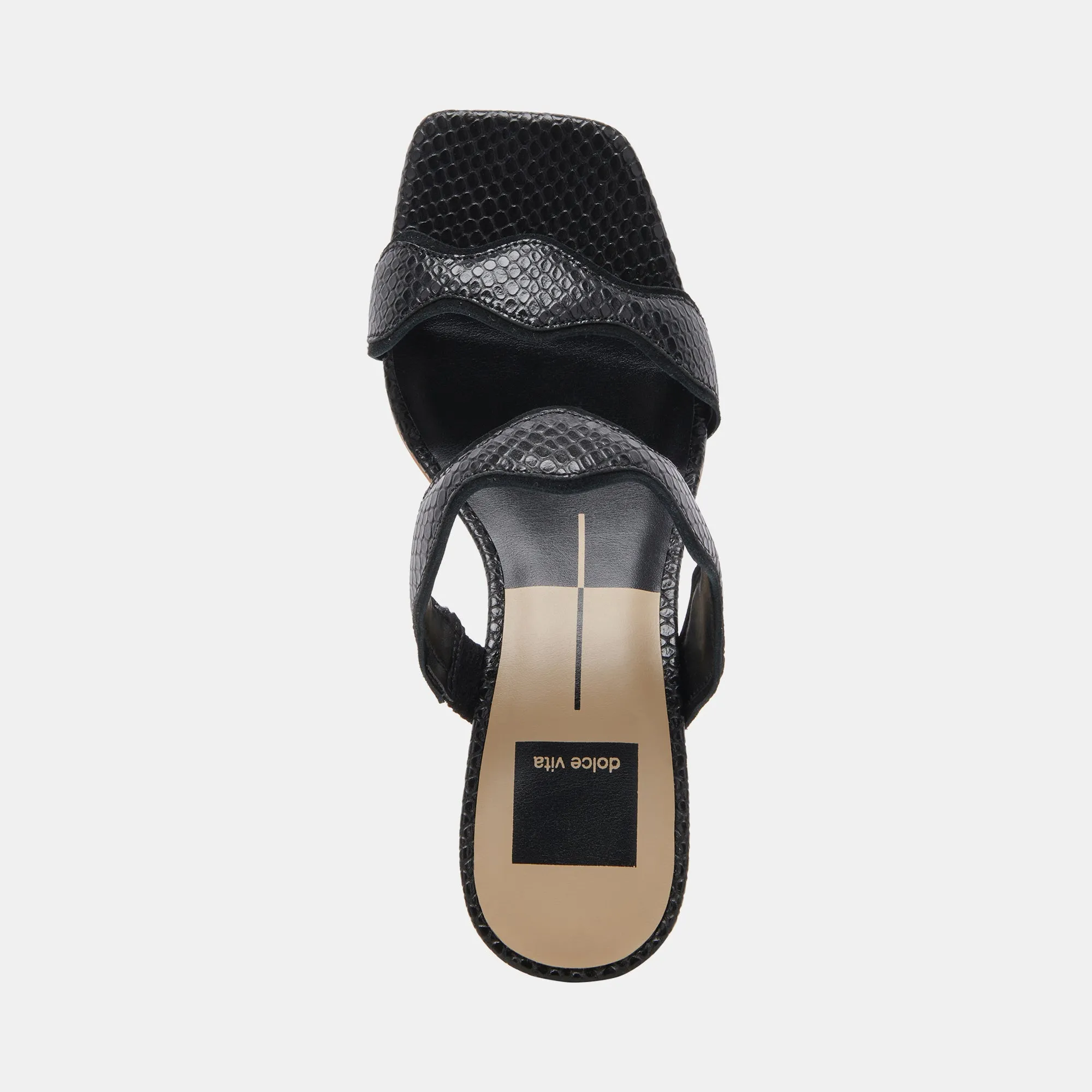 ILVA WIDE HEELS ONYX EMBOSSED LEATHER Dolce Vita