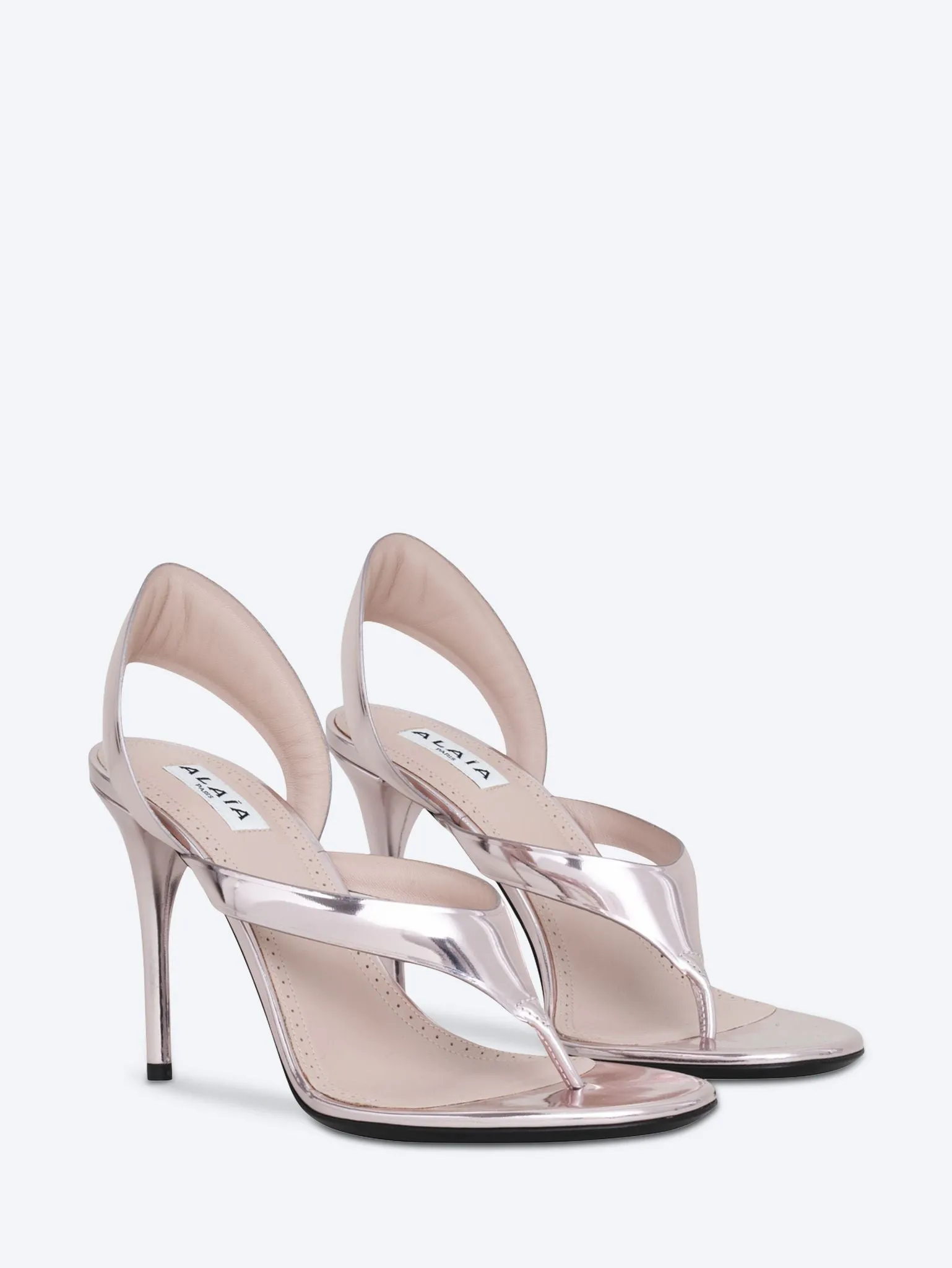 Infradito sandals in laminated leather