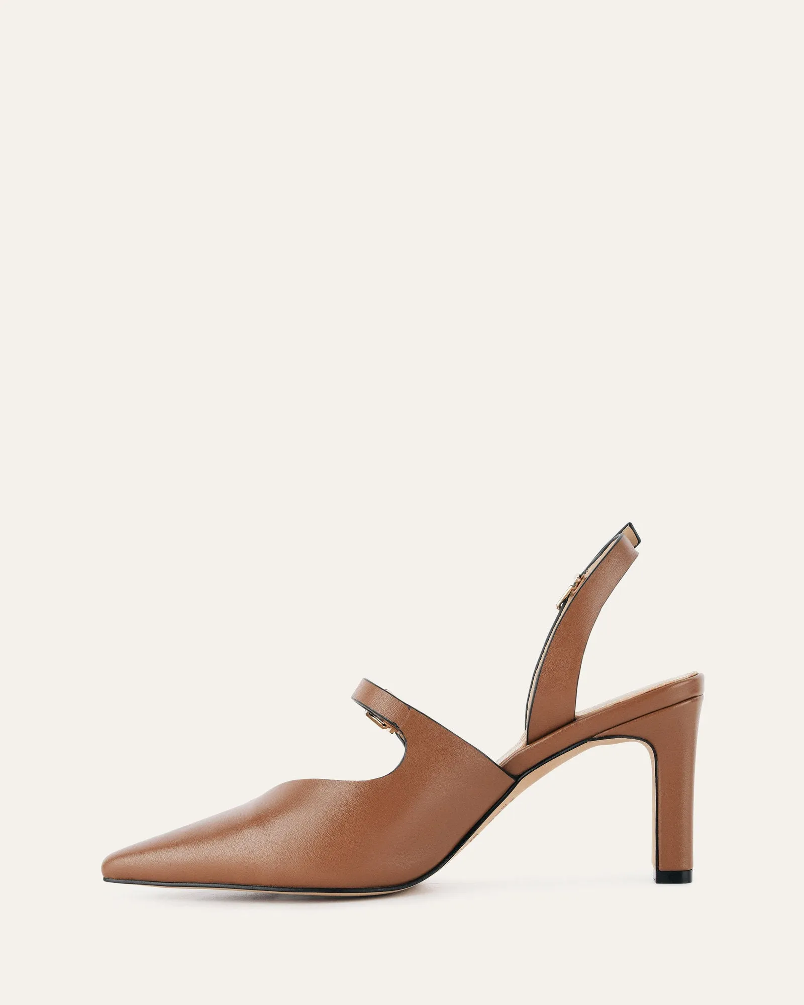 INGRID MID HEEL TAN LEATHER Jo Mercer