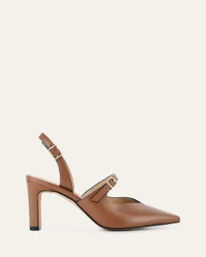 INGRID MID HEEL TAN LEATHER Jo Mercer