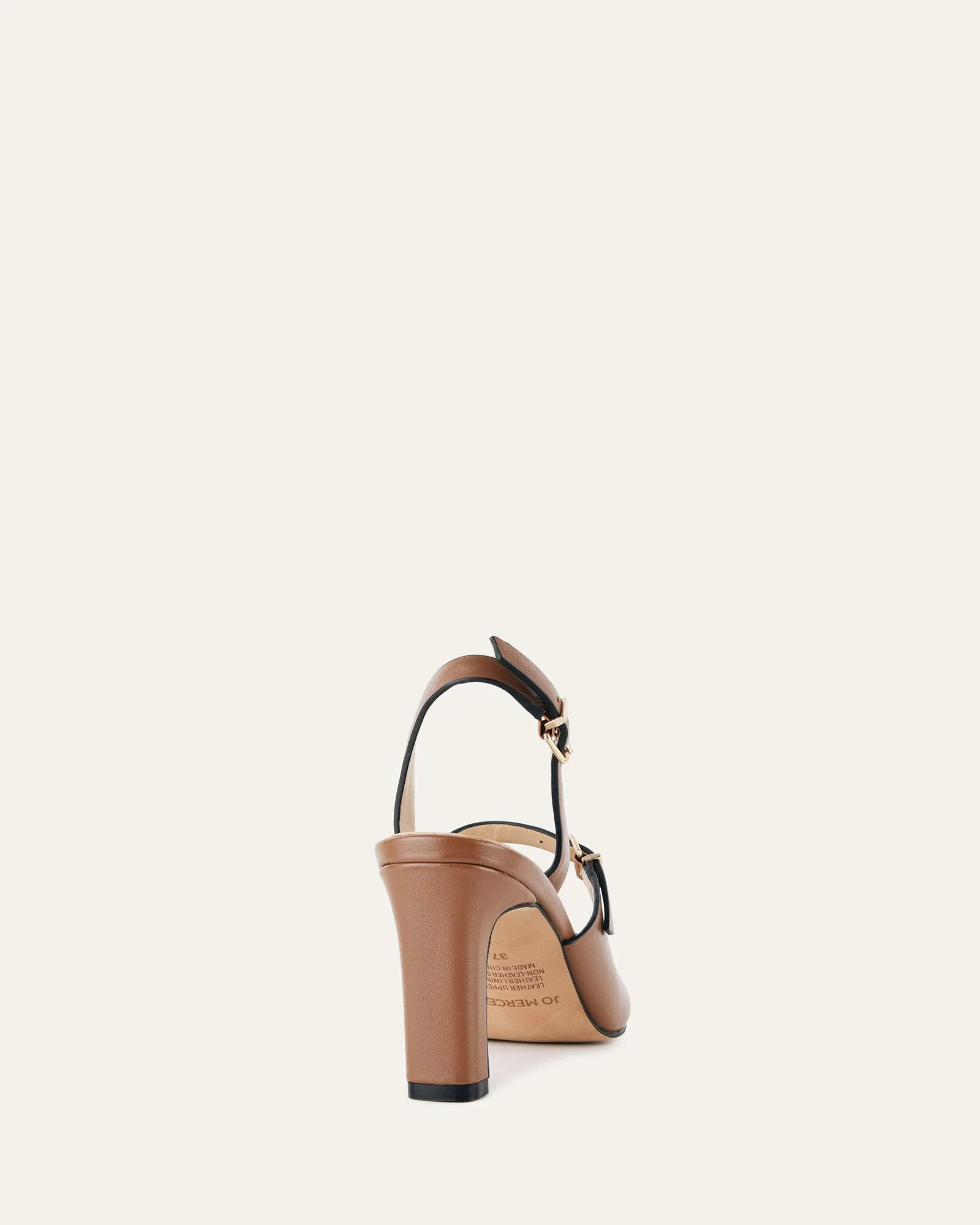 INGRID MID HEEL TAN LEATHER Jo Mercer