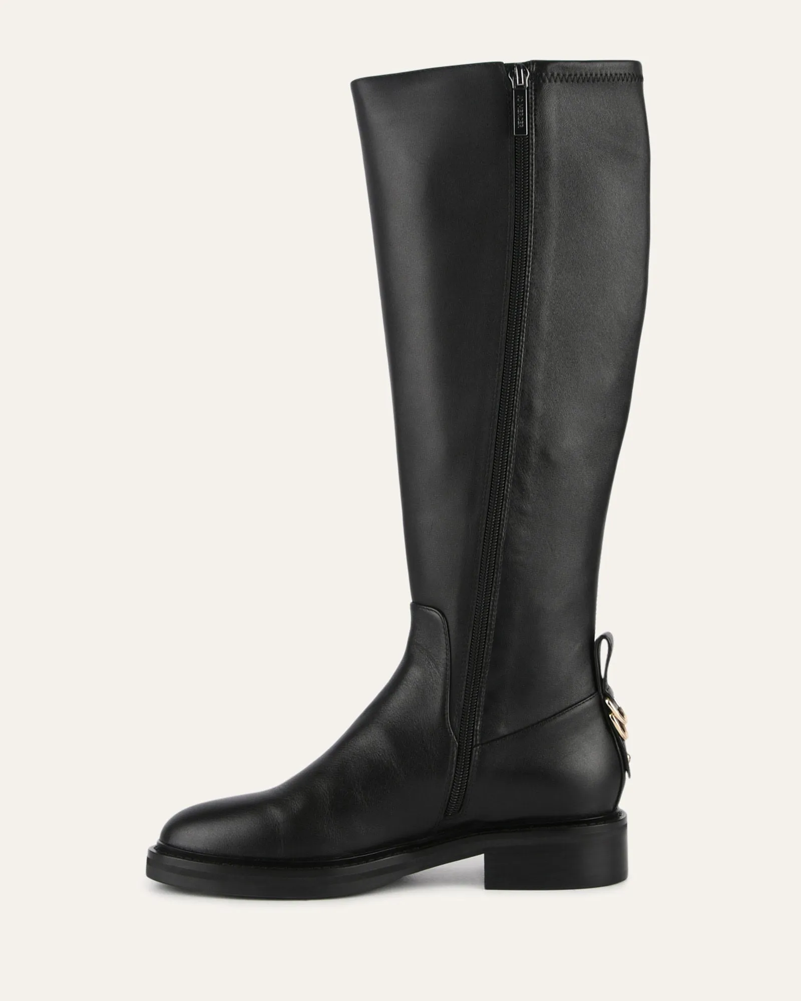 JAIDA KNEE BOOTS BLACK LEATHER Jo Mercer