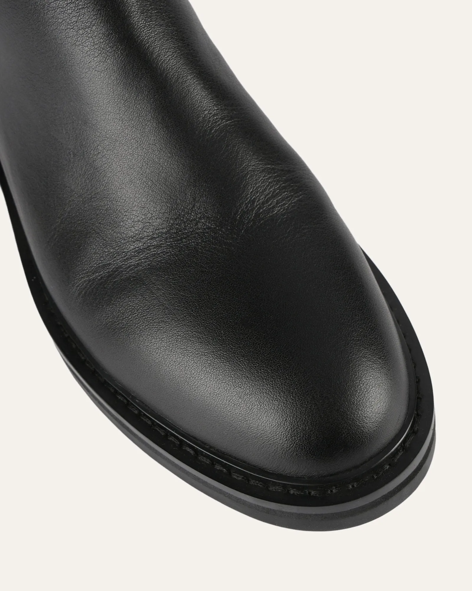 JAIDA KNEE BOOTS BLACK LEATHER Jo Mercer