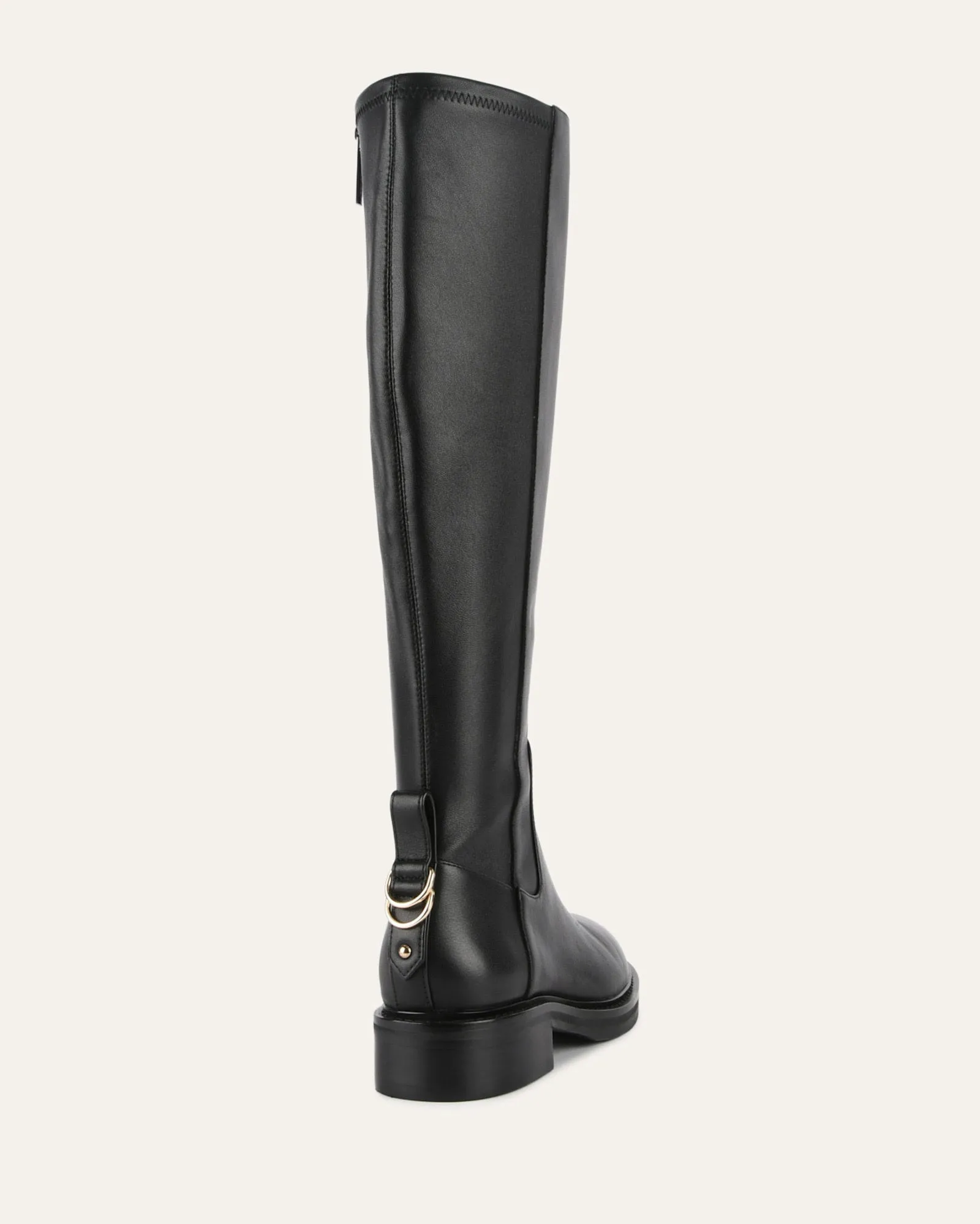 JAIDA KNEE BOOTS BLACK LEATHER Jo Mercer