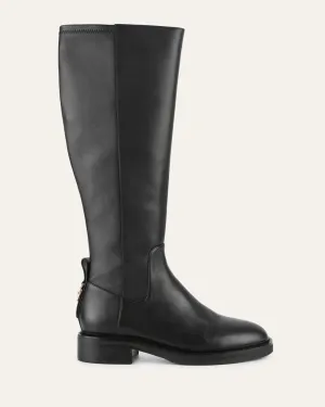 JAIDA KNEE BOOTS BLACK LEATHER Jo Mercer