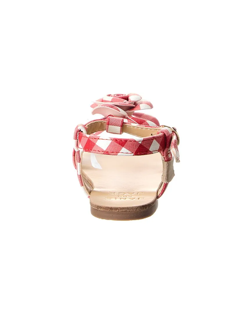Janie and Jack Gingham Flower Sandal