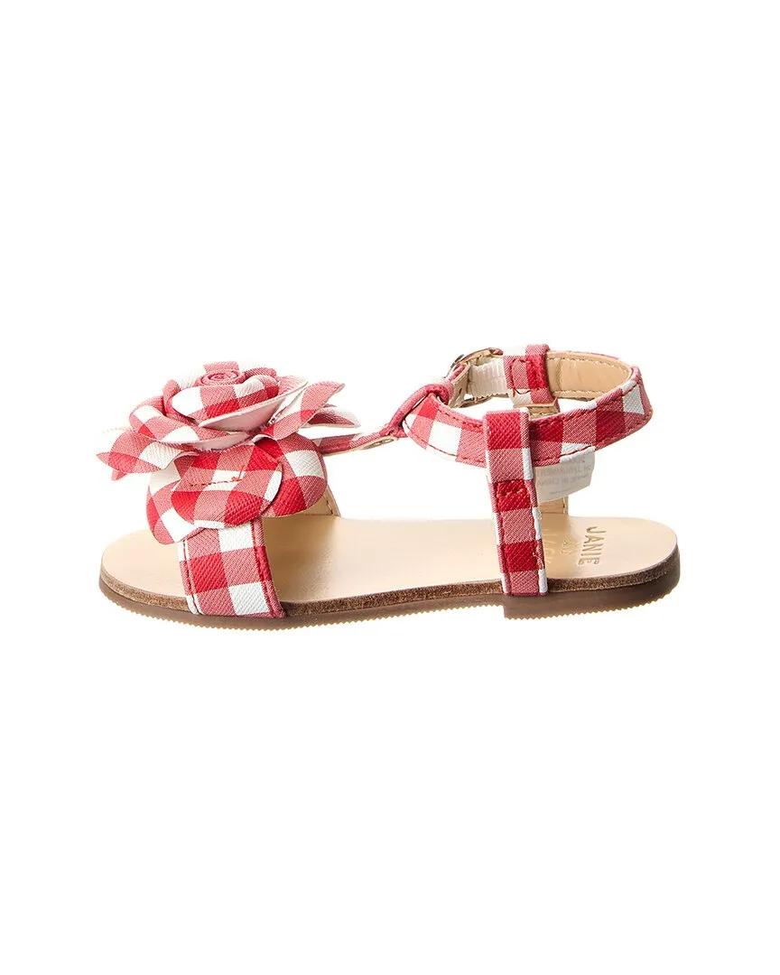 Janie and Jack Gingham Flower Sandal