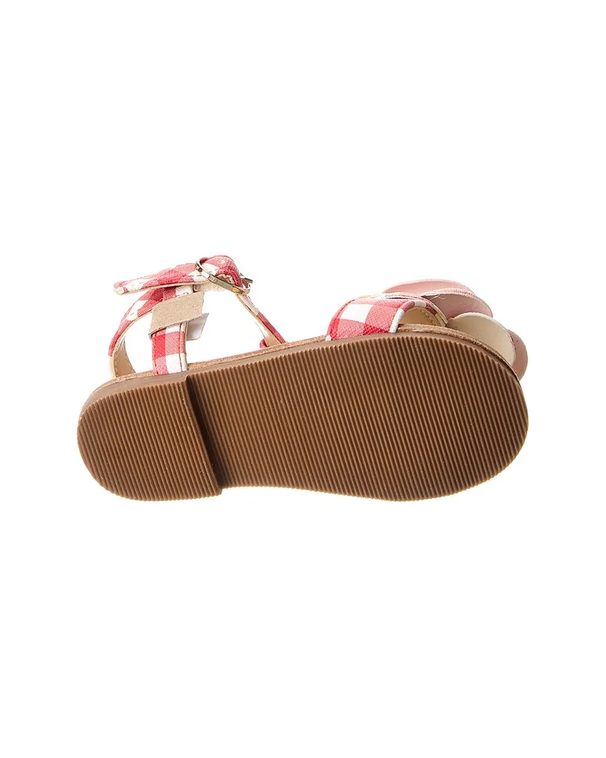 Janie and Jack Gingham Flower Sandal