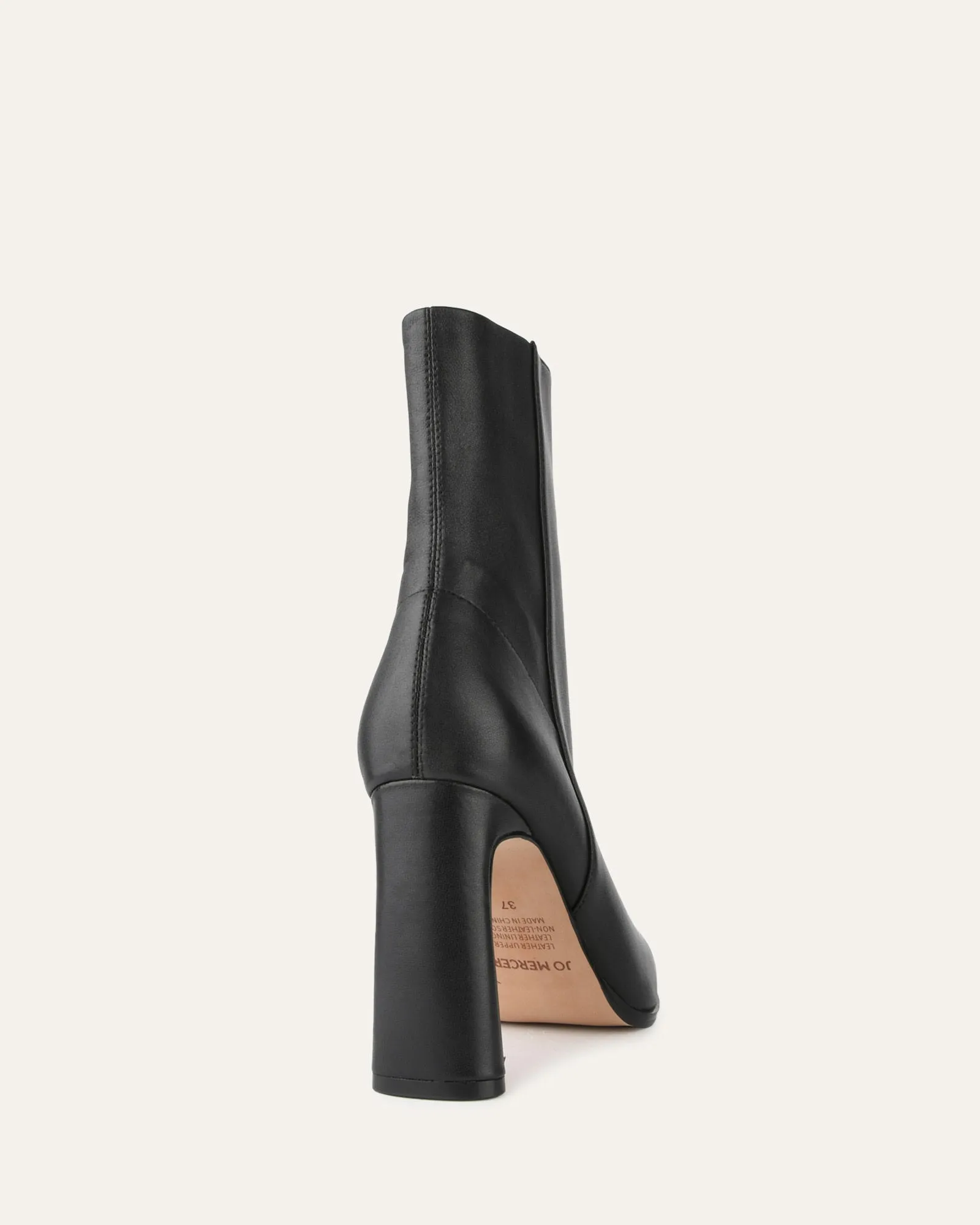 JEMIMA HIGH ANKLE BOOTS BLACK LEATHER Jo Mercer