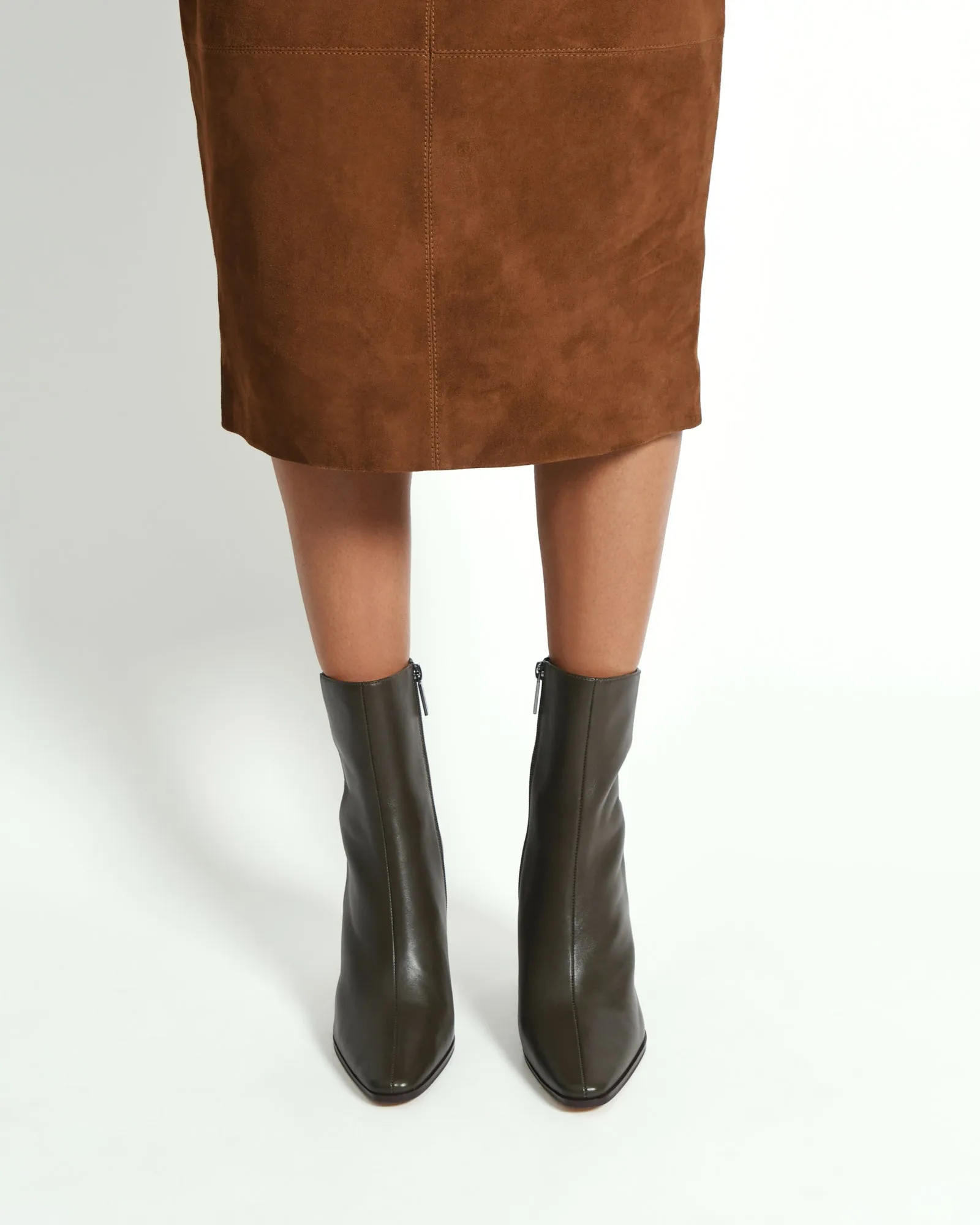 JEMIMA HIGH ANKLE BOOTS DARK OLIVE LEATHER Jo Mercer