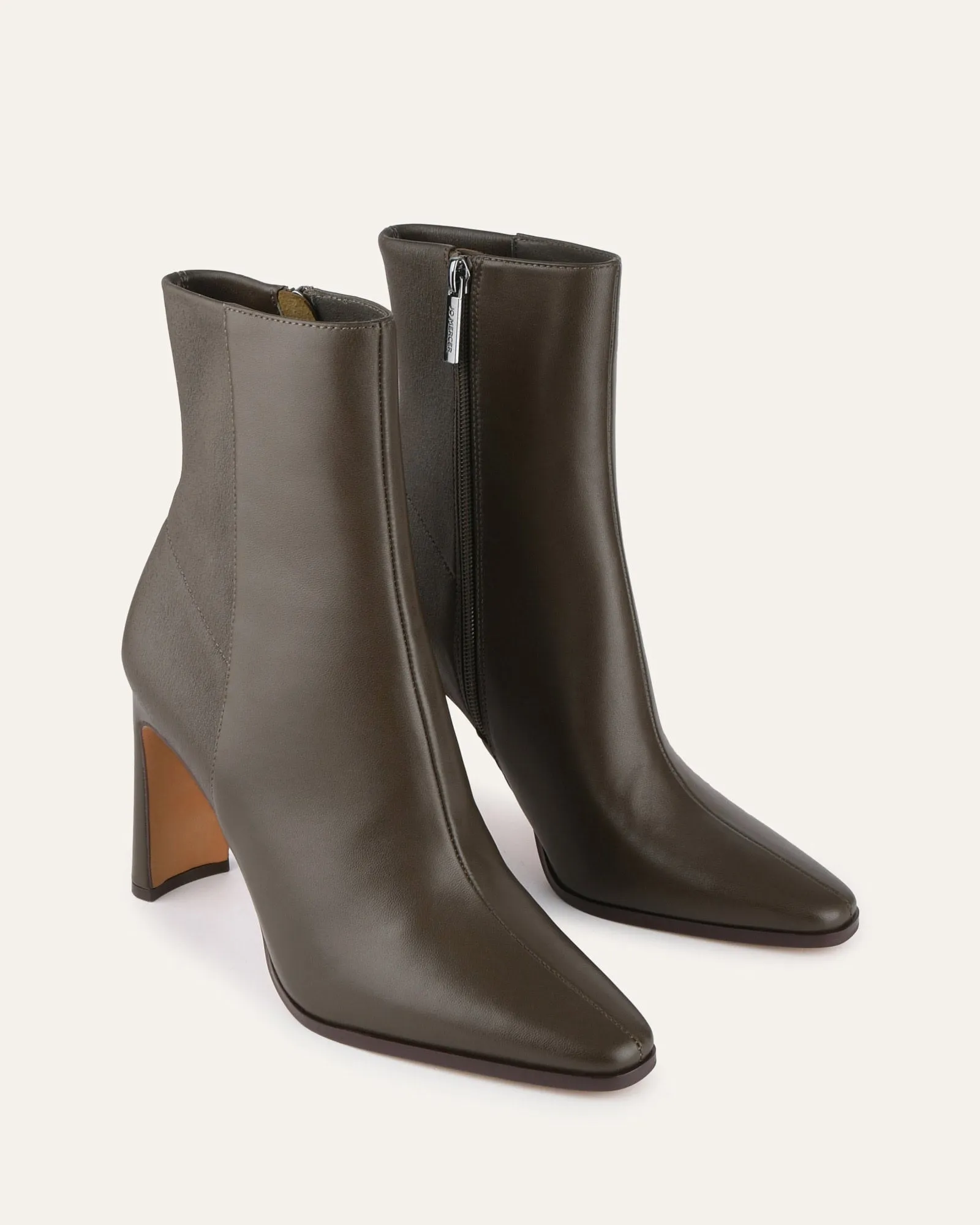JEMIMA HIGH ANKLE BOOTS DARK OLIVE LEATHER Jo Mercer
