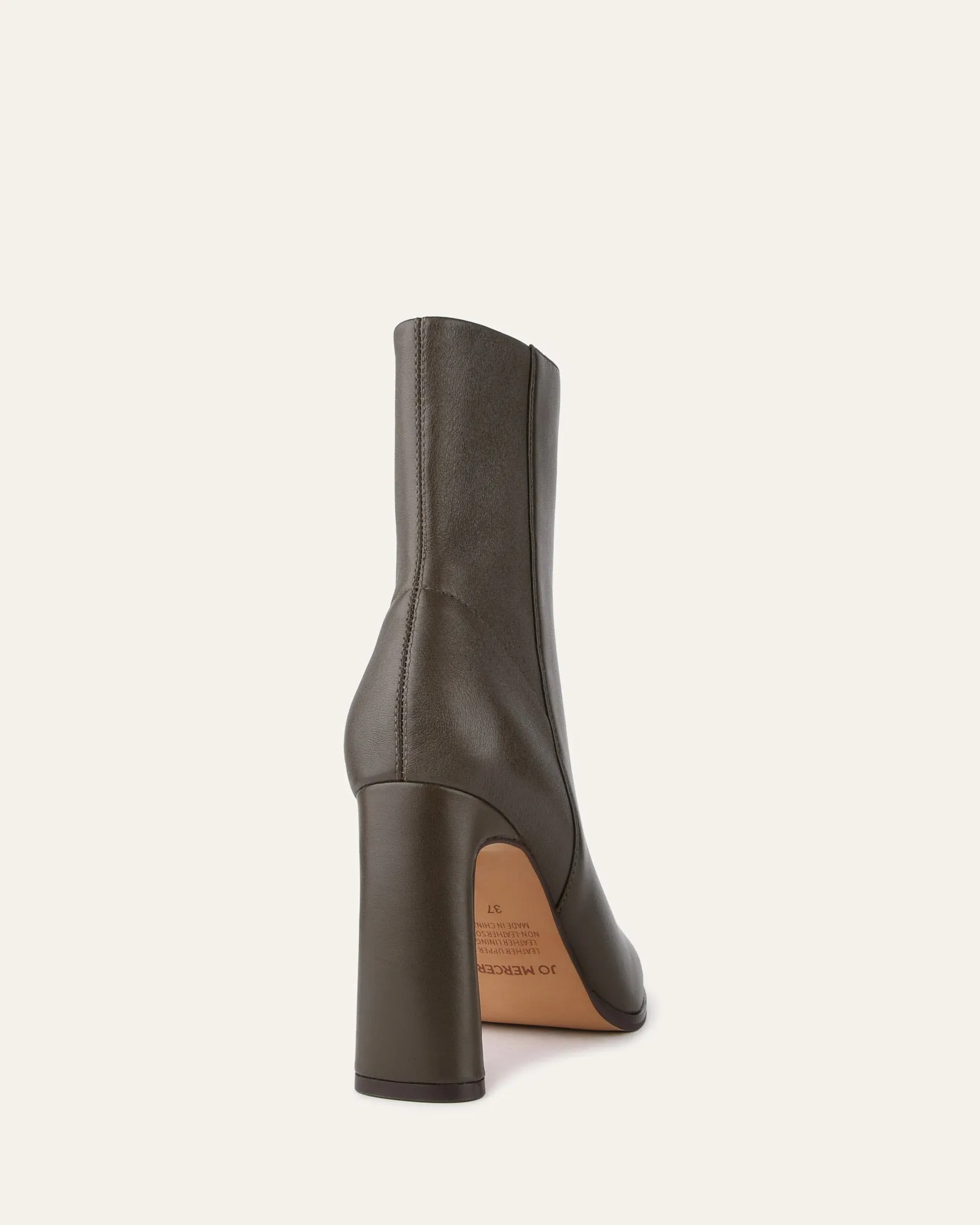 JEMIMA HIGH ANKLE BOOTS DARK OLIVE LEATHER Jo Mercer