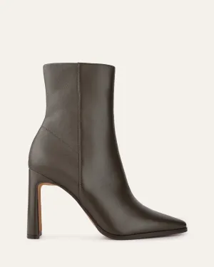 JEMIMA HIGH ANKLE BOOTS DARK OLIVE LEATHER Jo Mercer