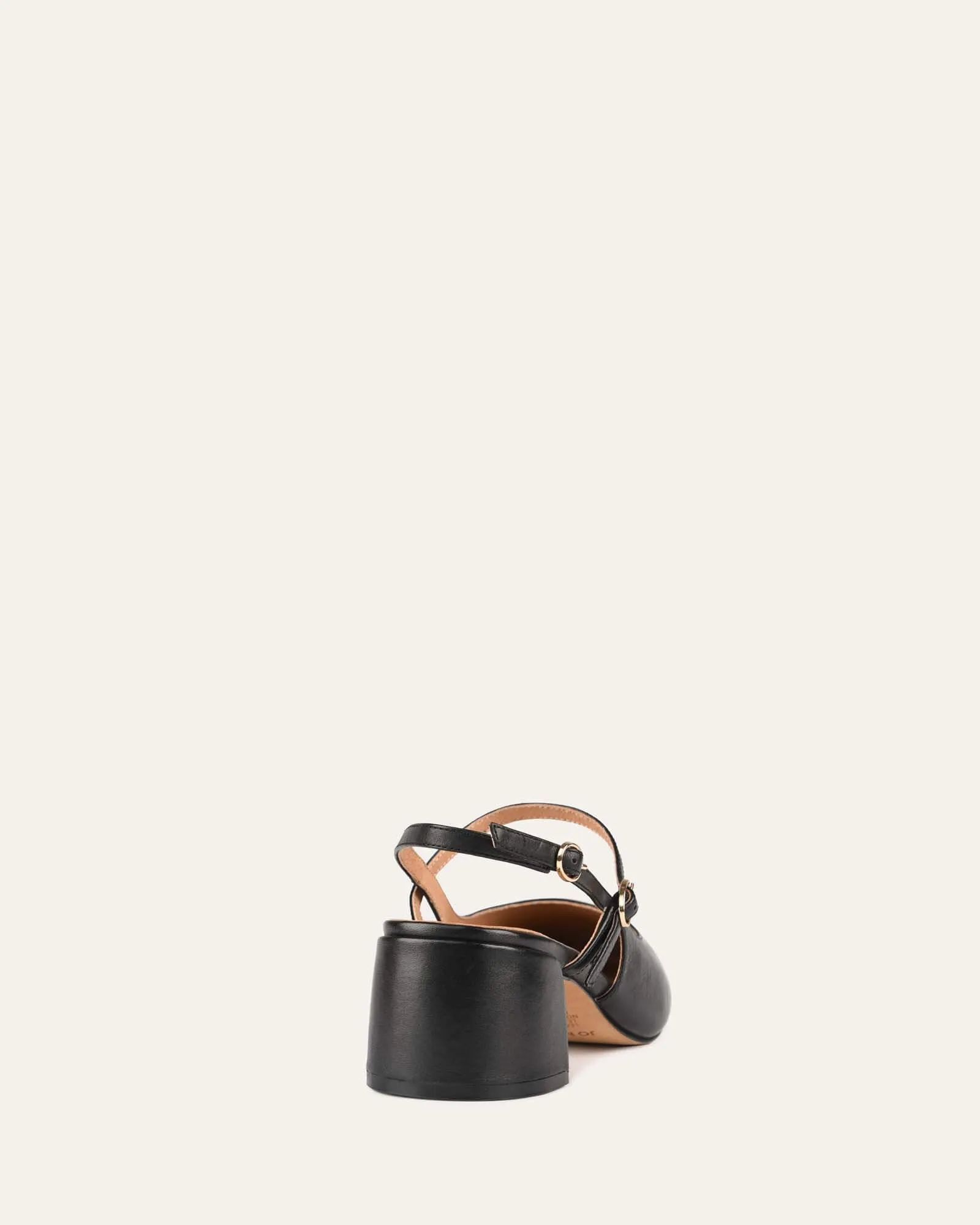 JENNA LOW HEELS BLACK LEATHER Jo Mercer