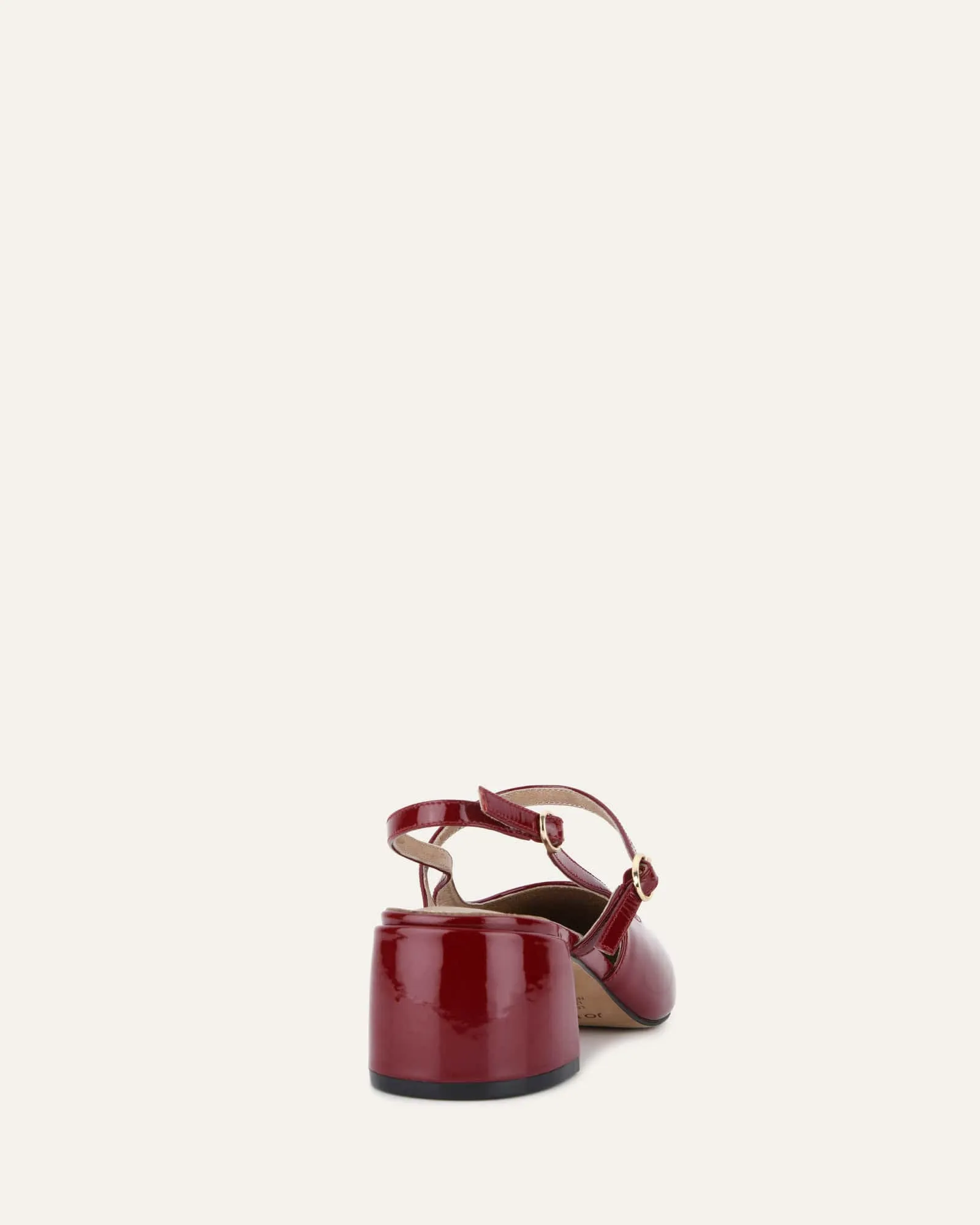 JENNA LOW HEELS RUBY RED PATENT Jo Mercer