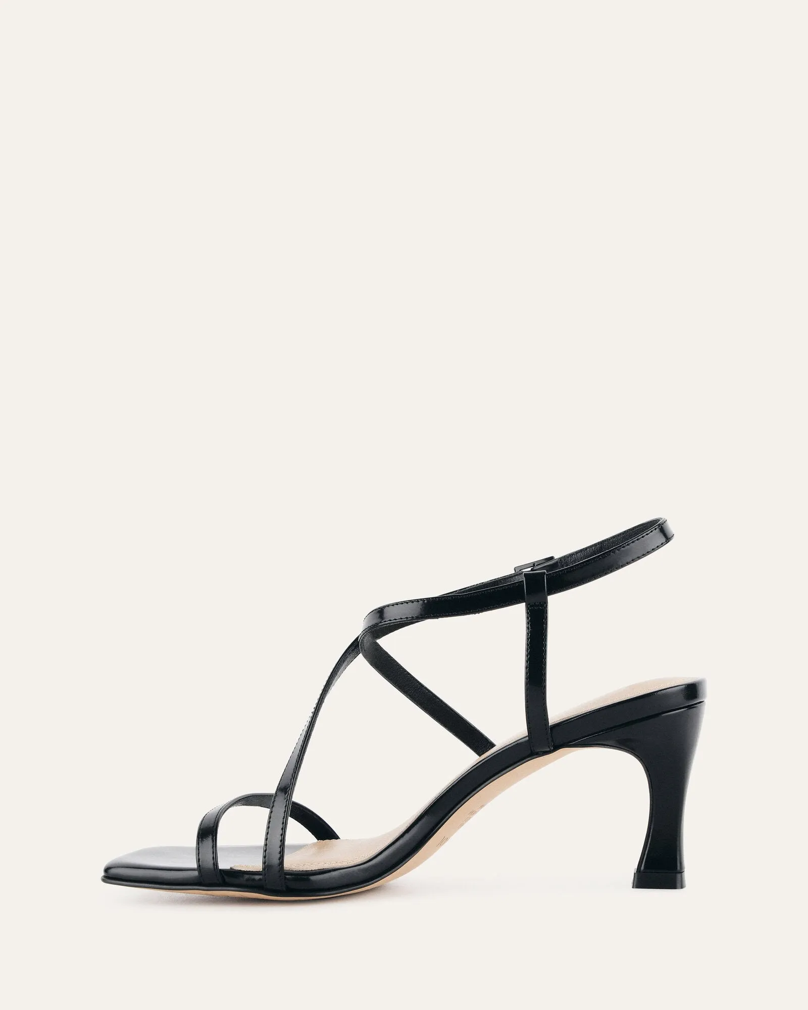 JOCKEY HIGH HEEL SANDALS BLACK LEATHER Jo Mercer