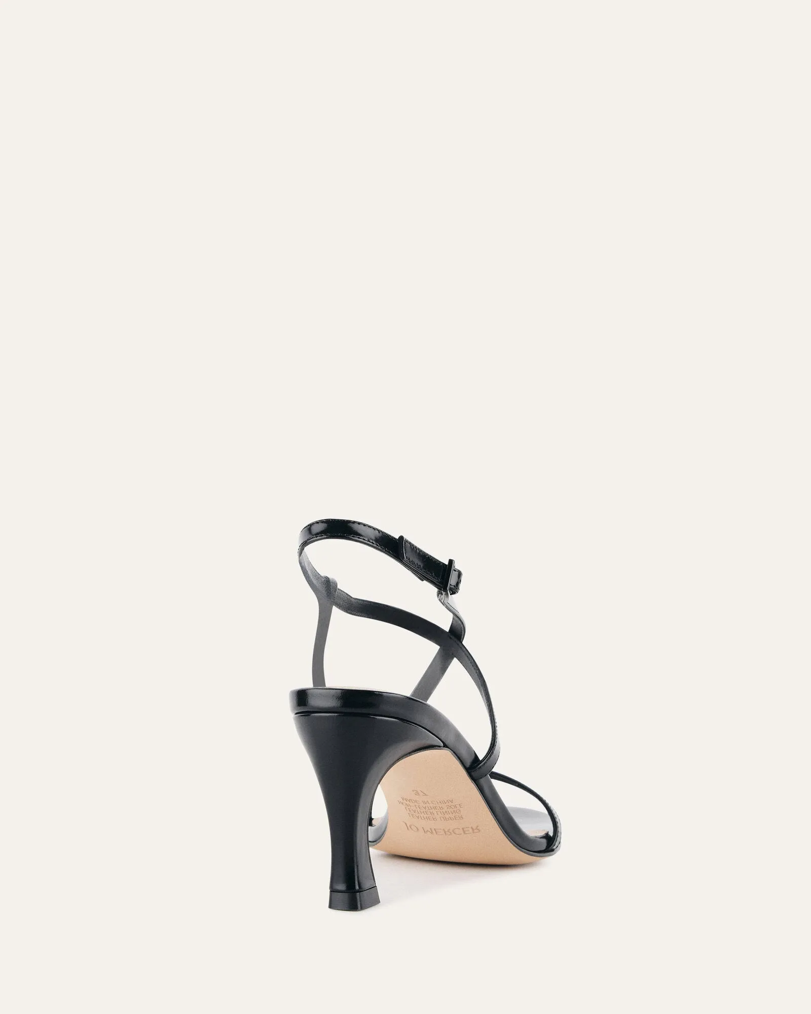 JOCKEY HIGH HEEL SANDALS BLACK LEATHER Jo Mercer