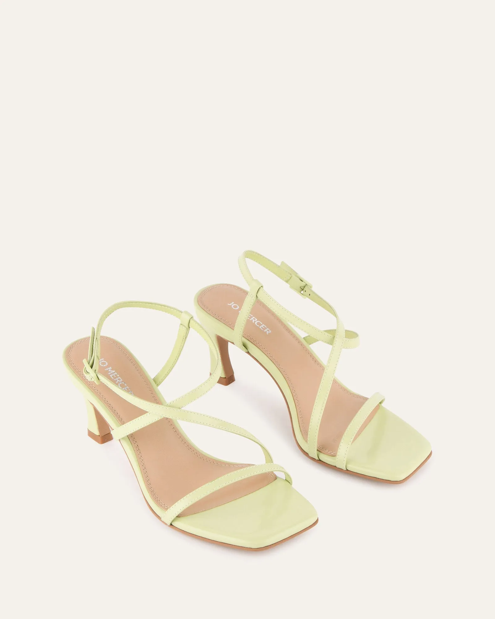 JOCKEY HIGH HEEL SANDALS HONEYDEW GREEN LEATHER Jo Mercer