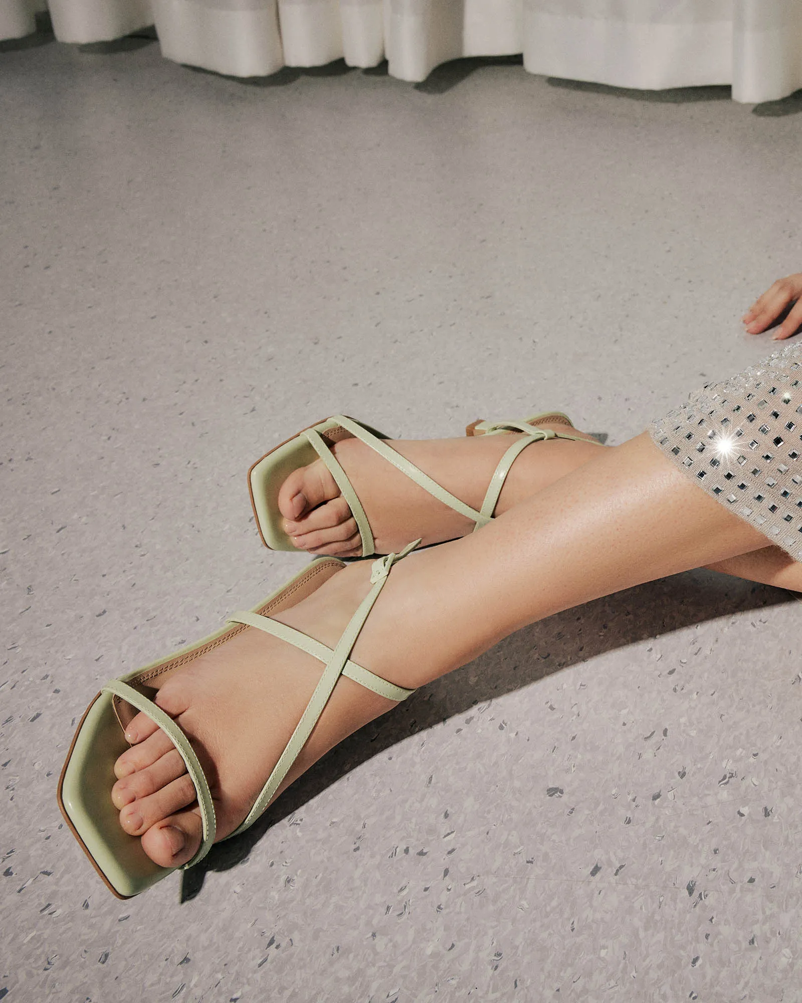 JOCKEY HIGH HEEL SANDALS HONEYDEW GREEN LEATHER Jo Mercer