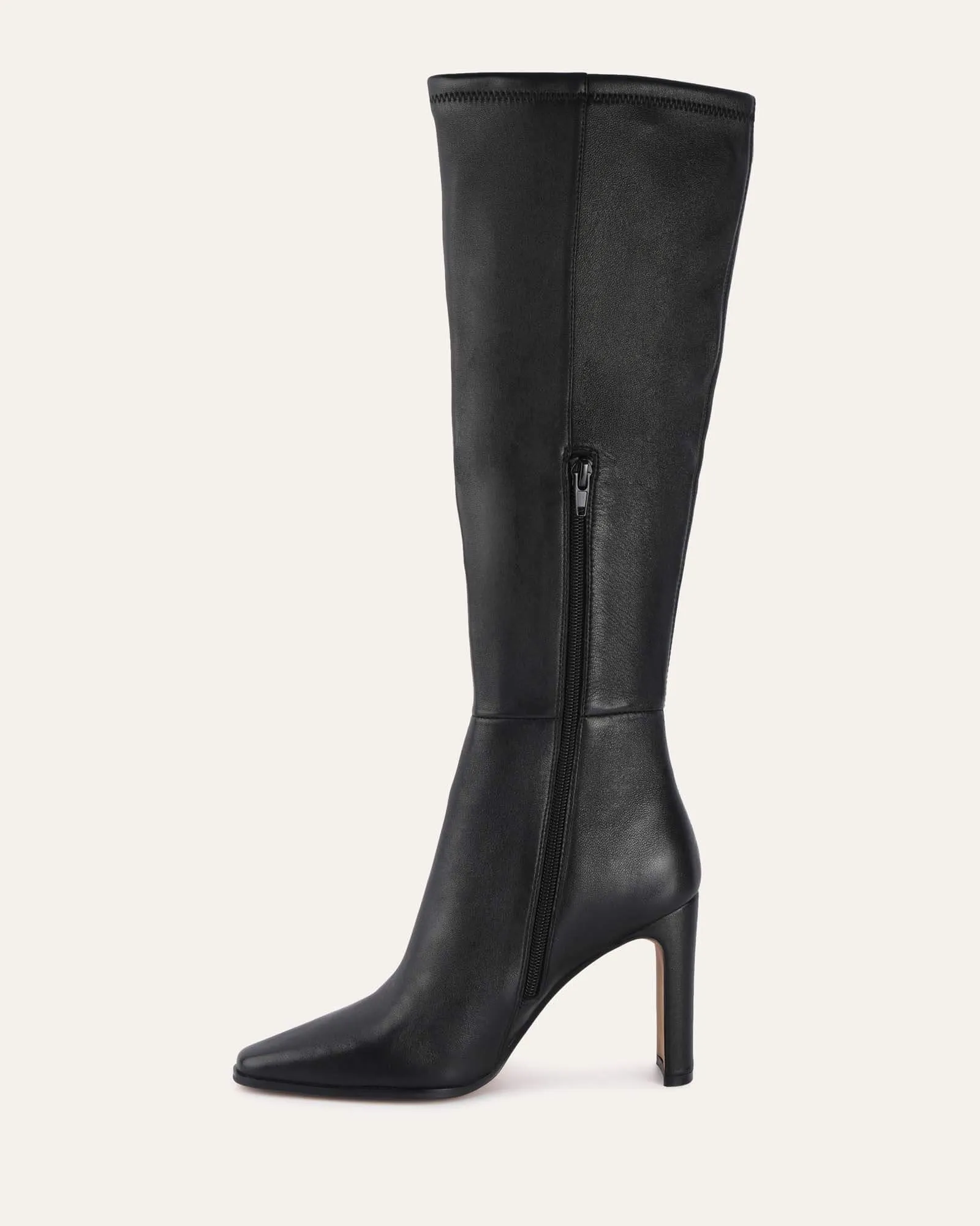 JOLENE KNEE BOOTS BLACK LEATHER Jo Mercer