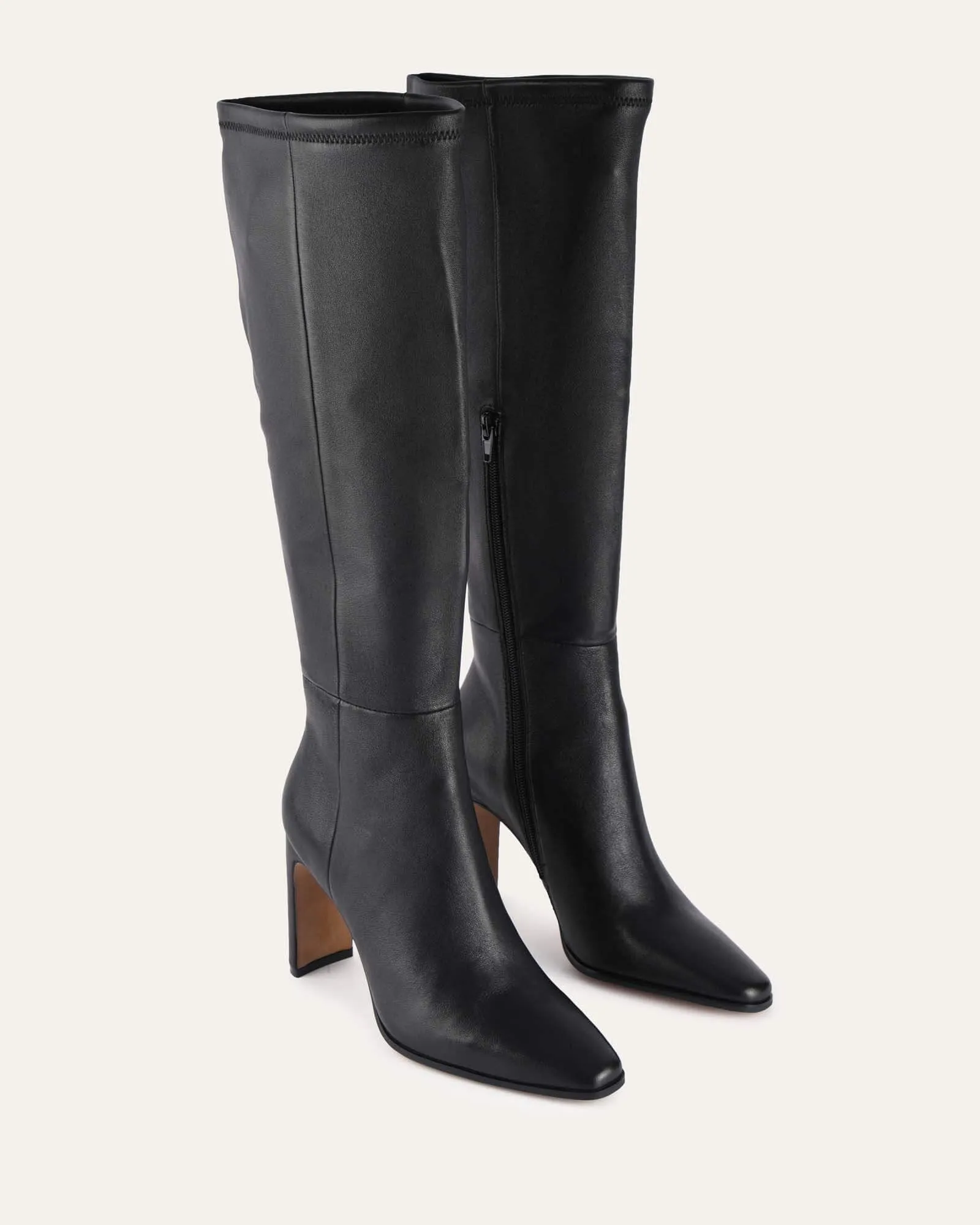 JOLENE KNEE BOOTS BLACK LEATHER Jo Mercer