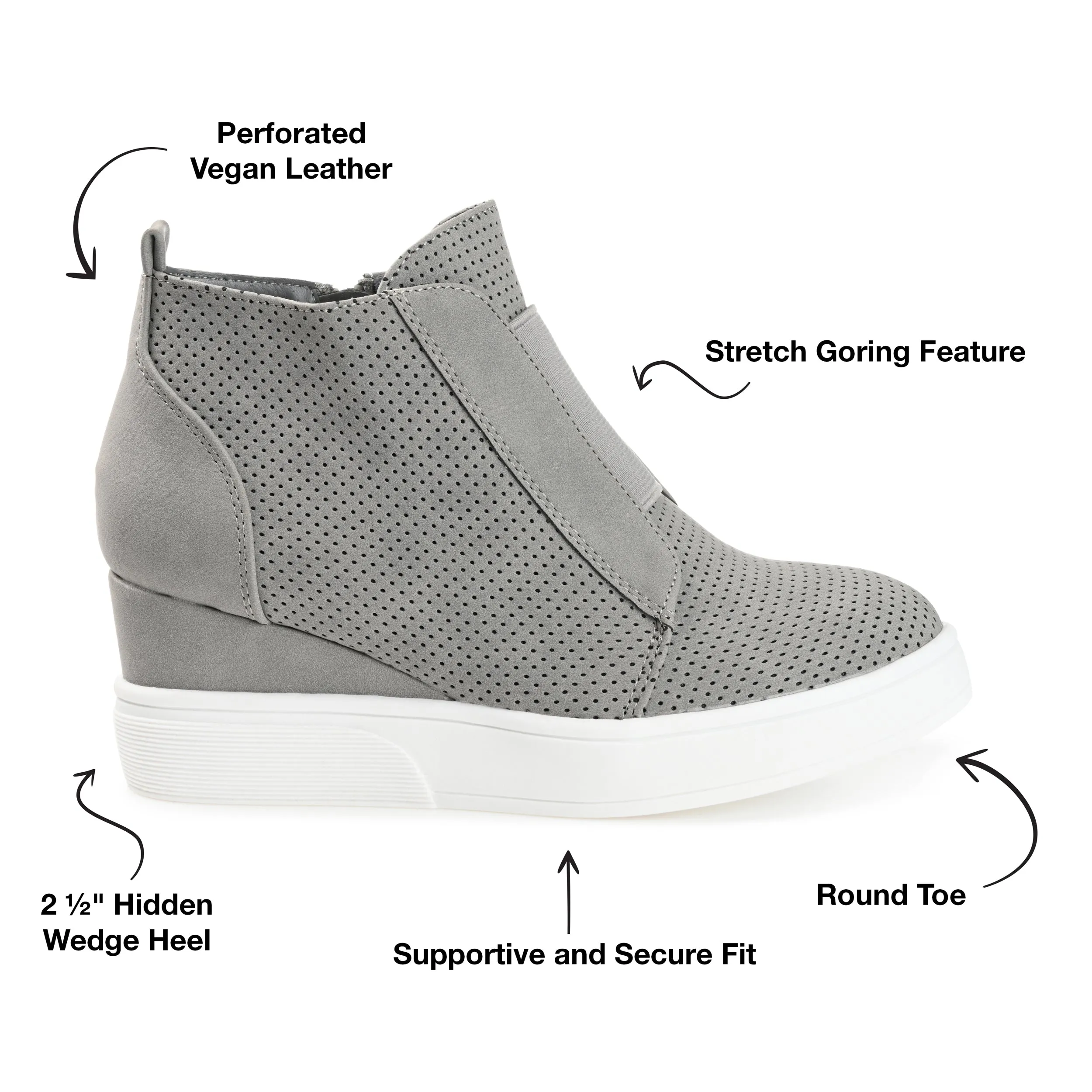 Journee Collection Women's Wide Width Clara Sneaker Wedge