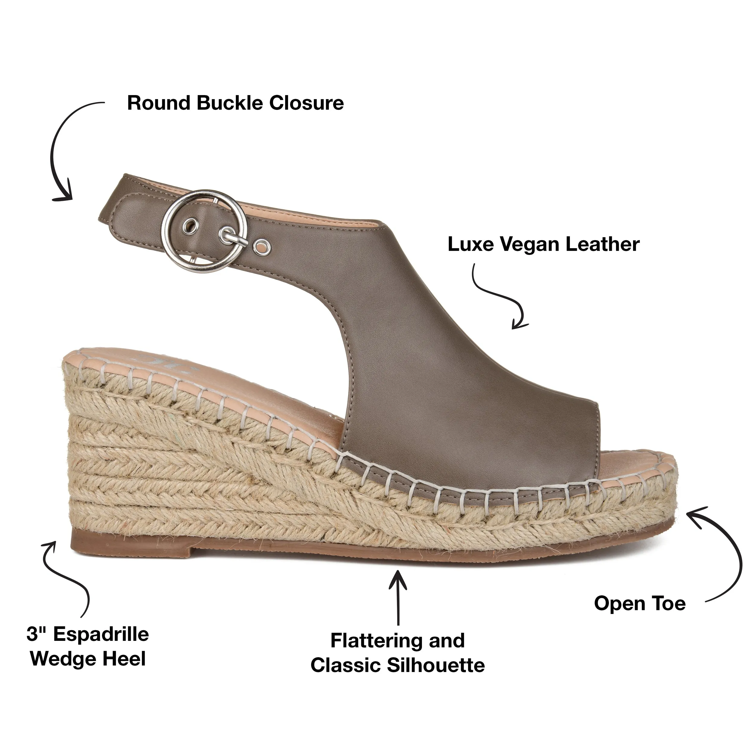 Journee Collection Women's Wide Width Crew Wedge Sandal