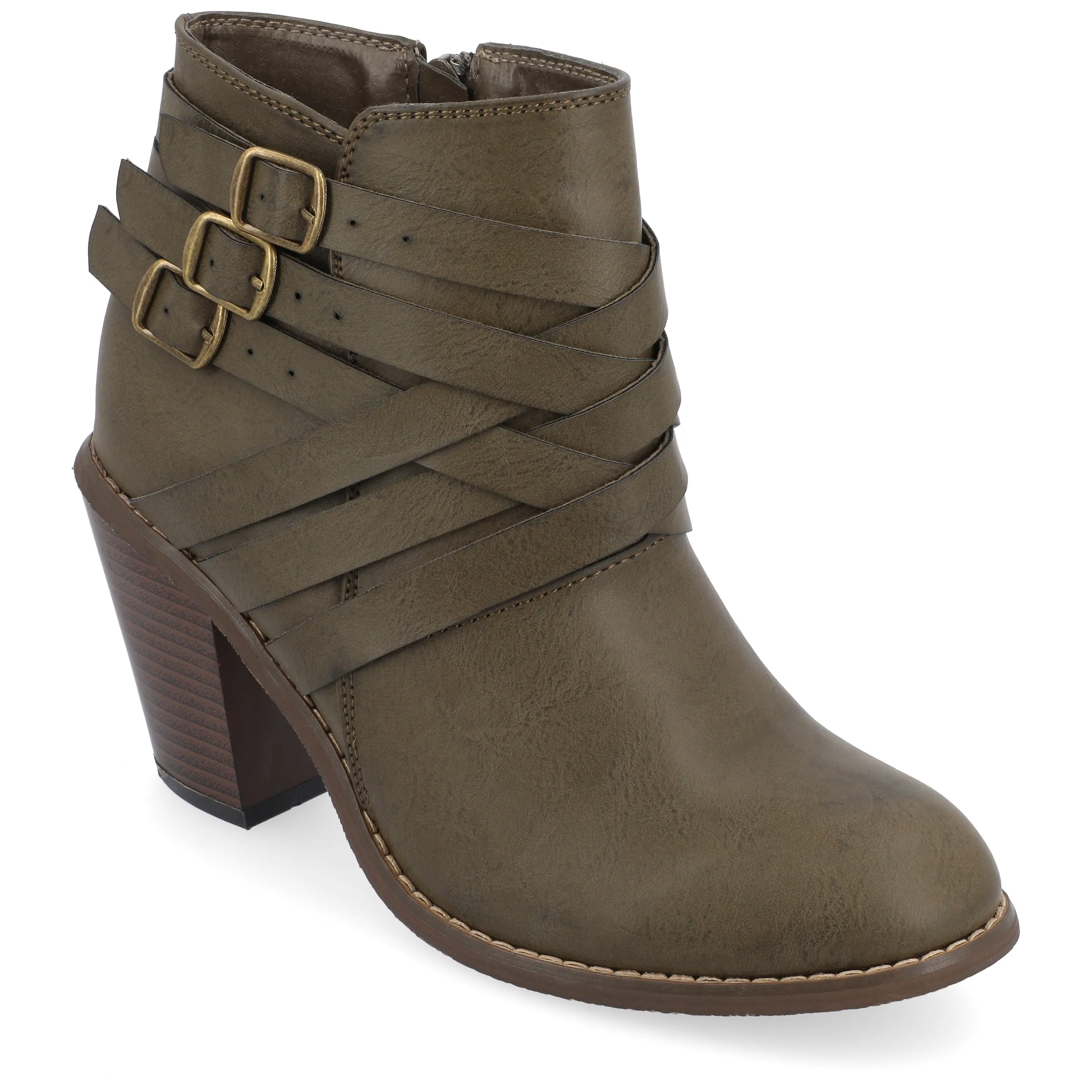 Journee Collection Women's Wide Width Strap Bootie