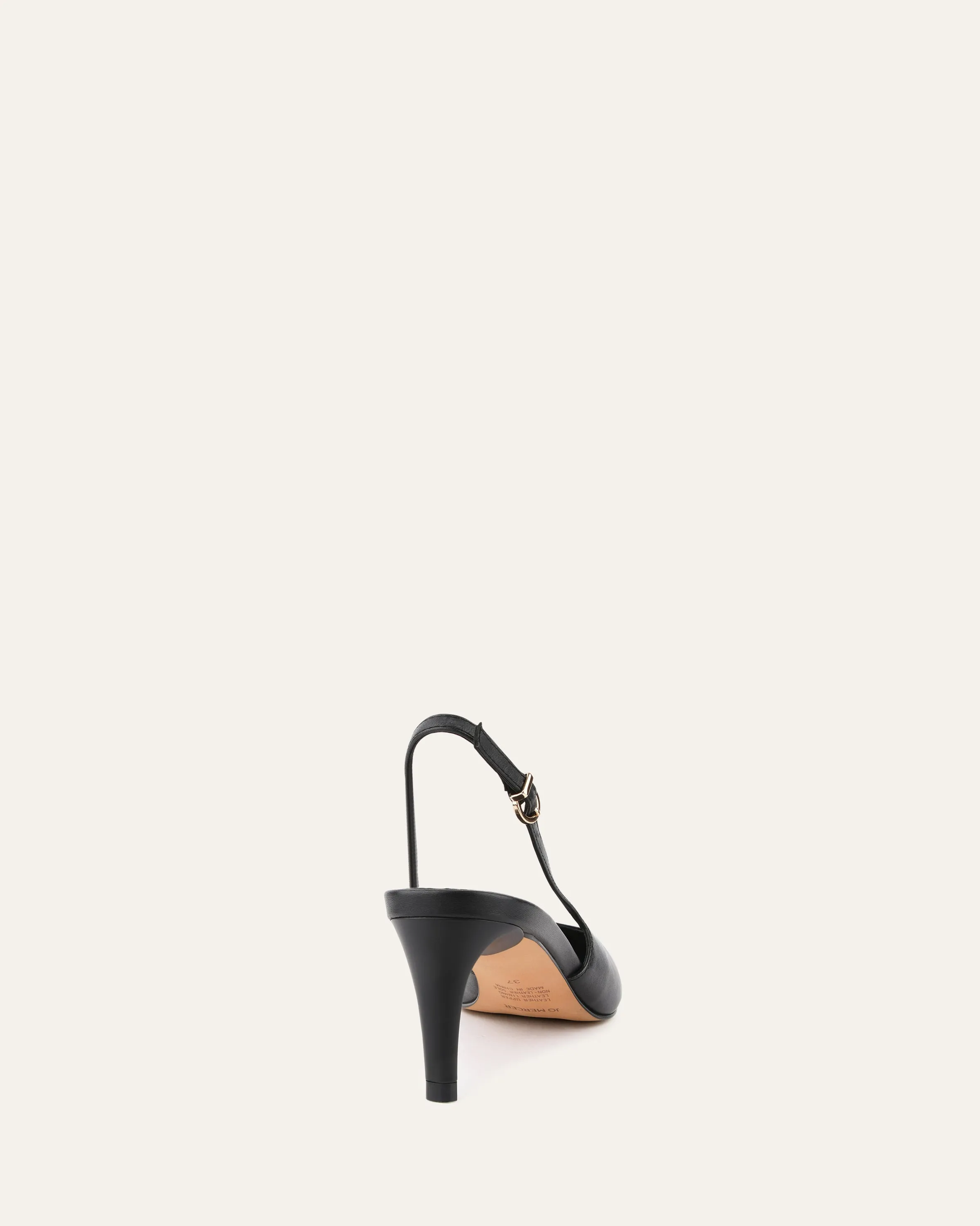 JULIAN MID HEELS BLACK LEATHER Jo Mercer